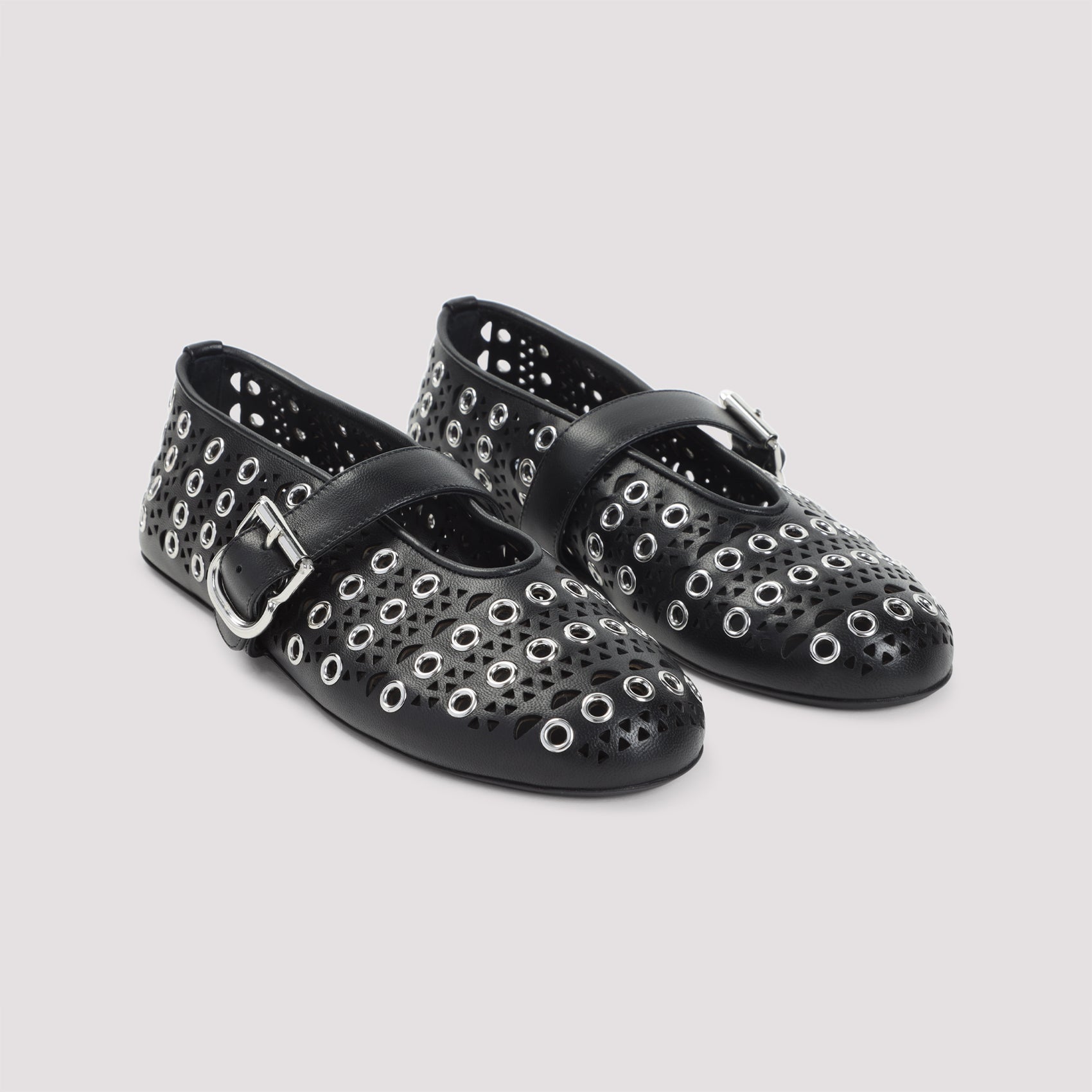 ALAIA Eyelet-Adorned Ballet Flats