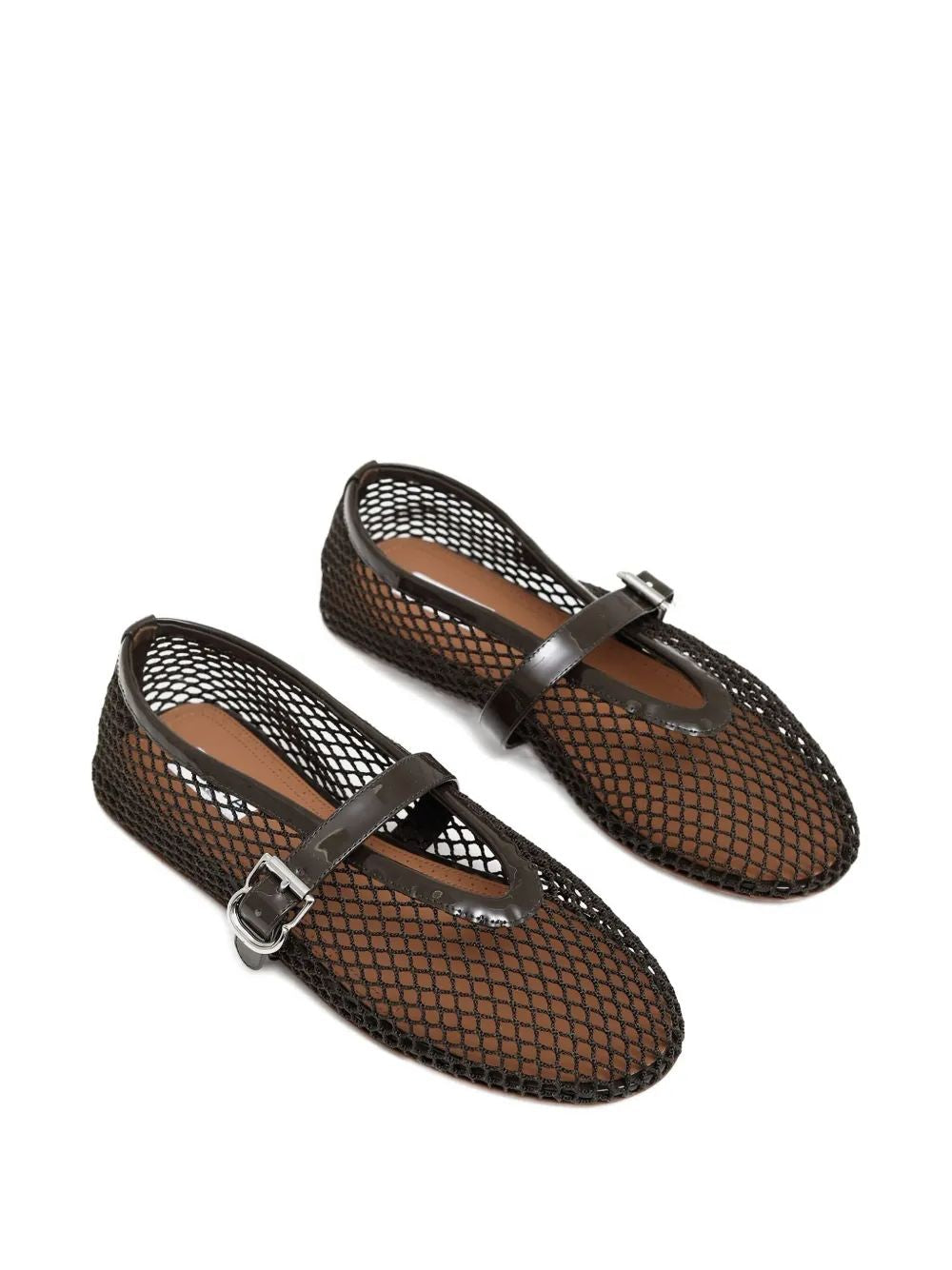 ALAIA Elegant Ballet Flats in Fishnet
