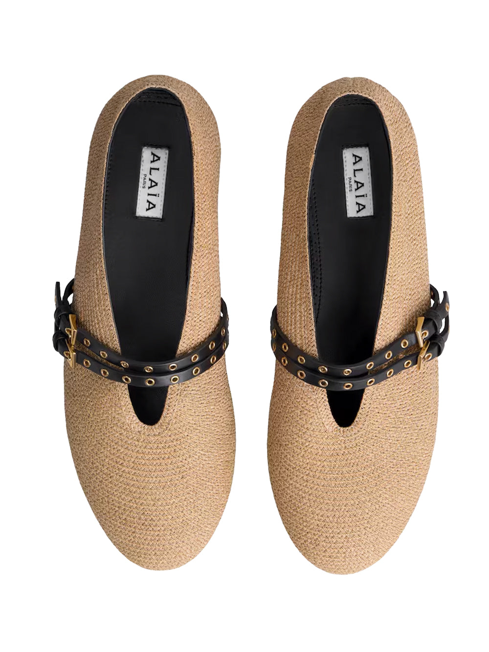 ALAIA Elegant Paper Straw Ballerinas for Women