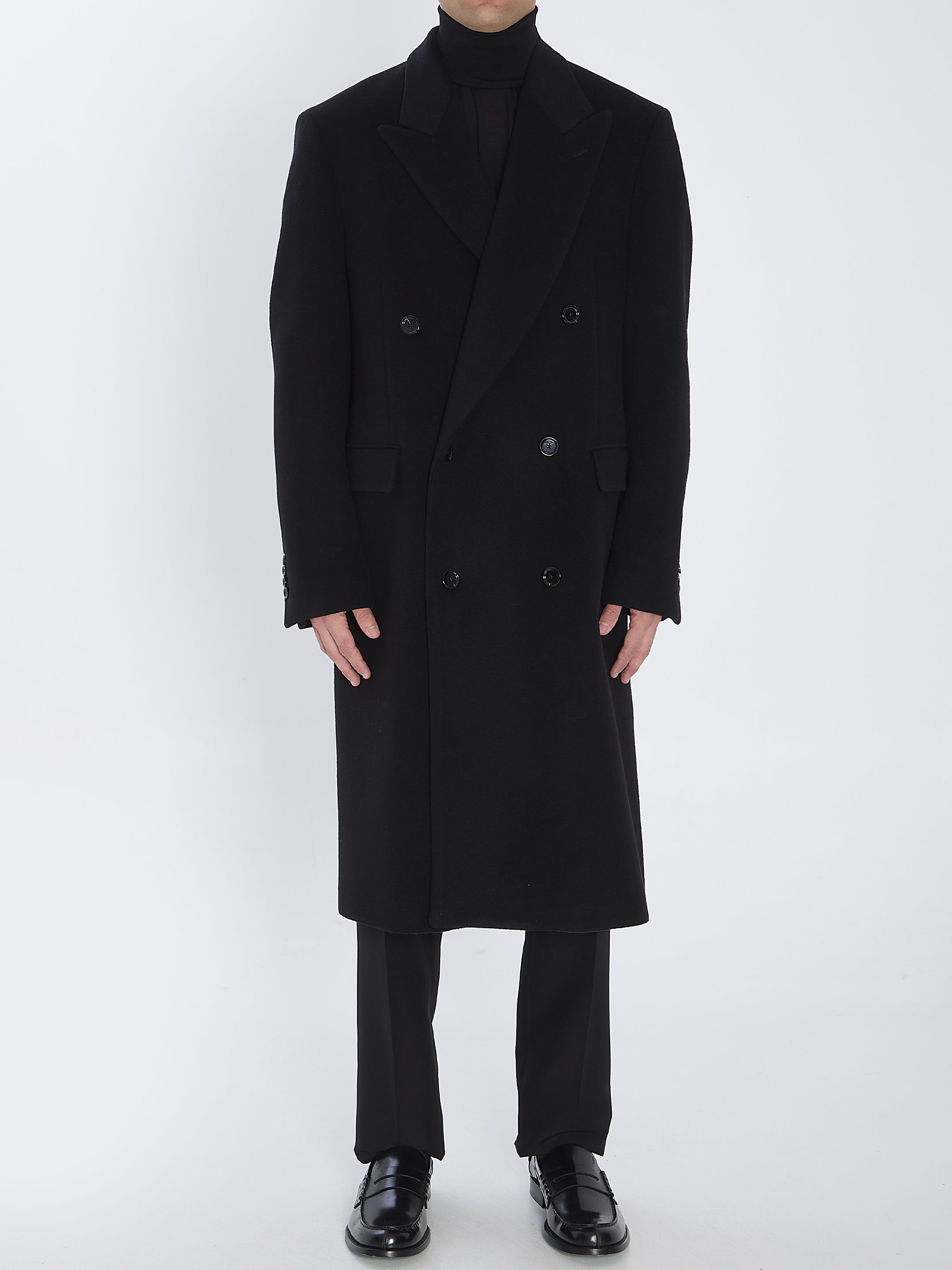 LARDINI Double-Breasted Jacket Size 48 in Virgin Wool