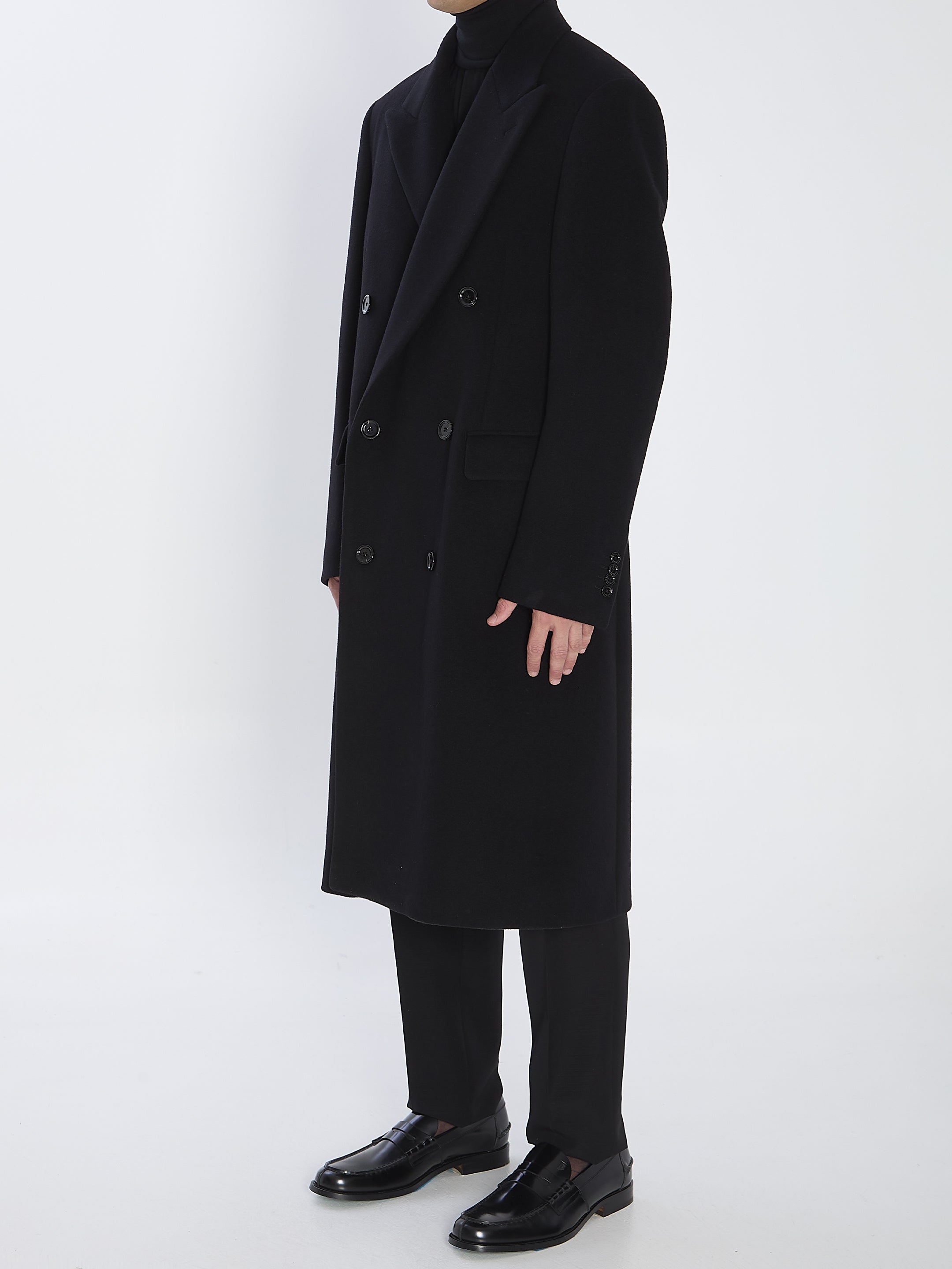 LARDINI Double-Breasted Jacket Size 48 in Virgin Wool