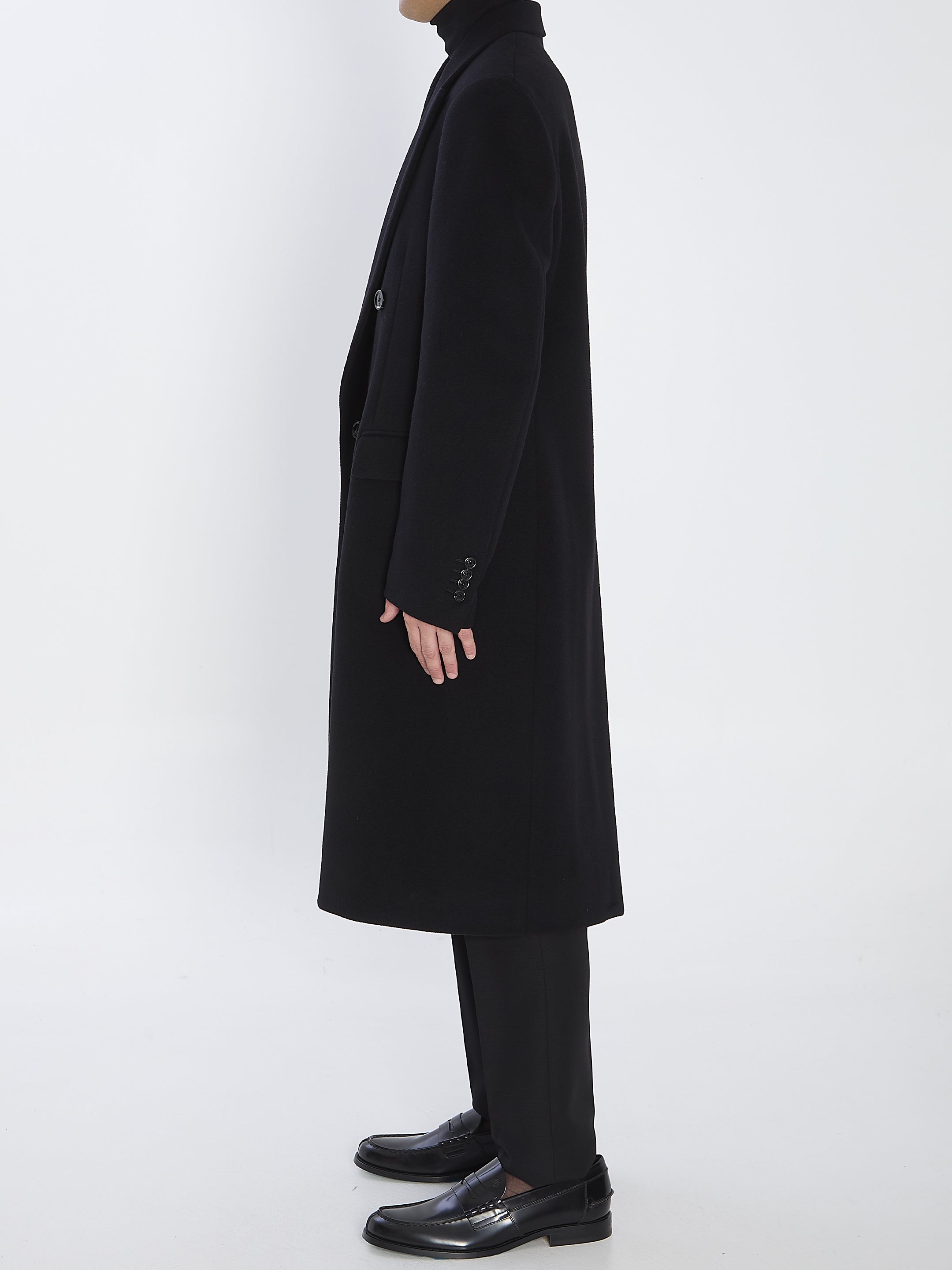 LARDINI Double-Breasted Jacket Size 48 in Virgin Wool