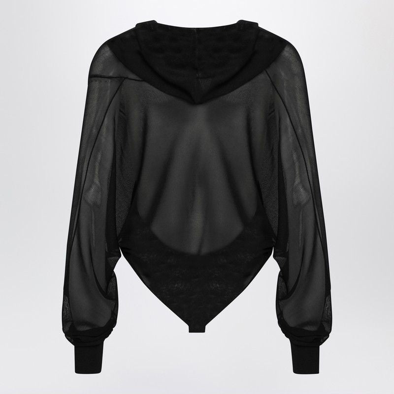 ALAIA Hooded Bodysuit in Fine Knit