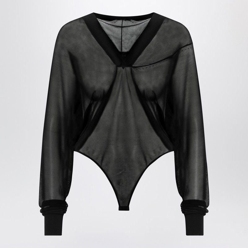 ALAIA Hooded Bodysuit in Fine Knit