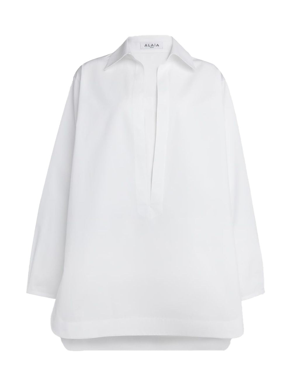 ALAIA Cotton Poplin Tunic Shirt Dress for Women - Fall/Winter 2024