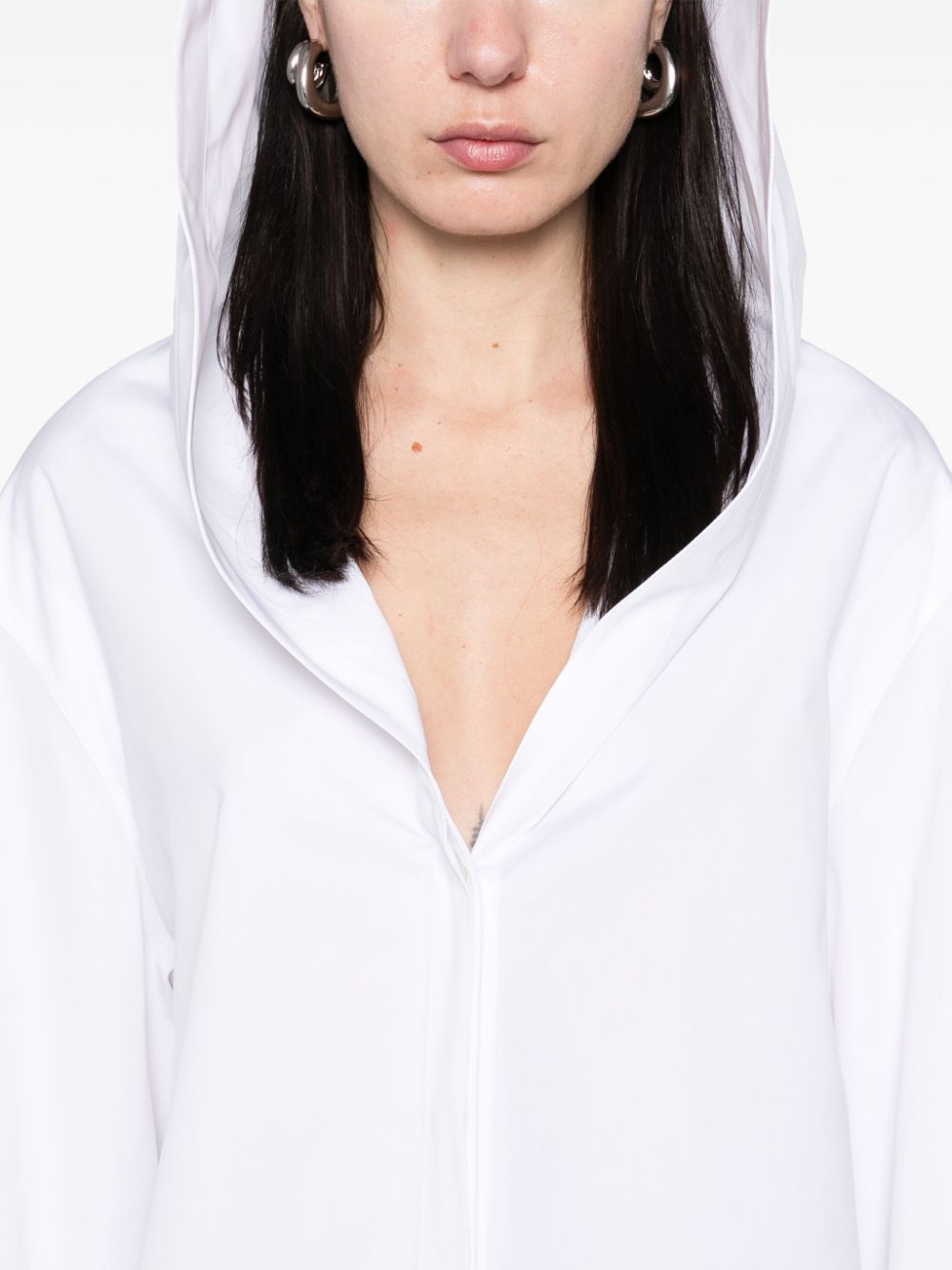 ALAIA Poplin Hooded Shirt for Women - SS25 Collection