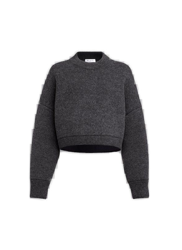 ALAIA Cozy Crop Crewneck Sweater for Women