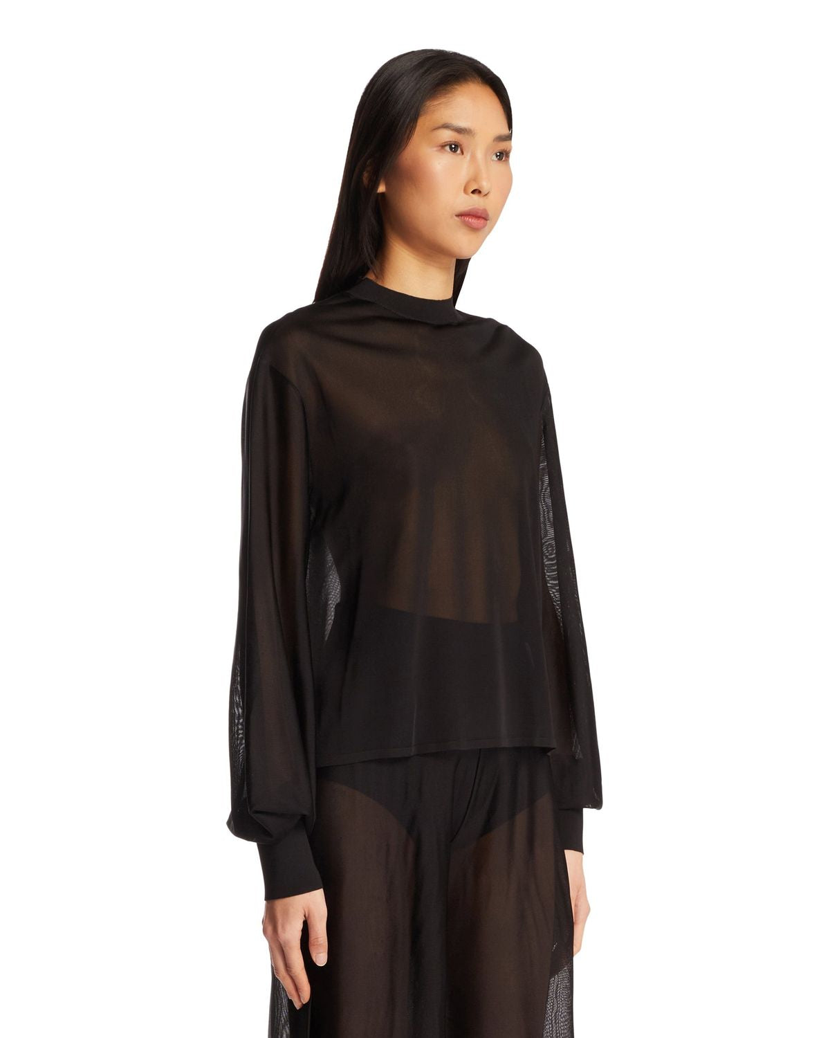 ALAIA Oversized Semi-Sheer Viscose Sweater
