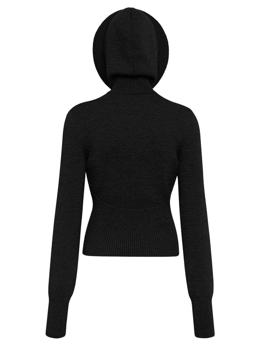 ALAIA Sculptural Hood Ribbed Knit Jumper