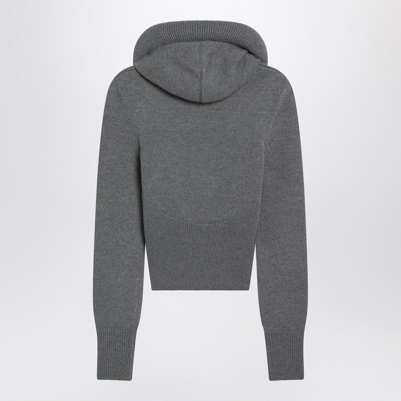 ALAIA Sculptural Wool Hoodie with Ribbed Detailing