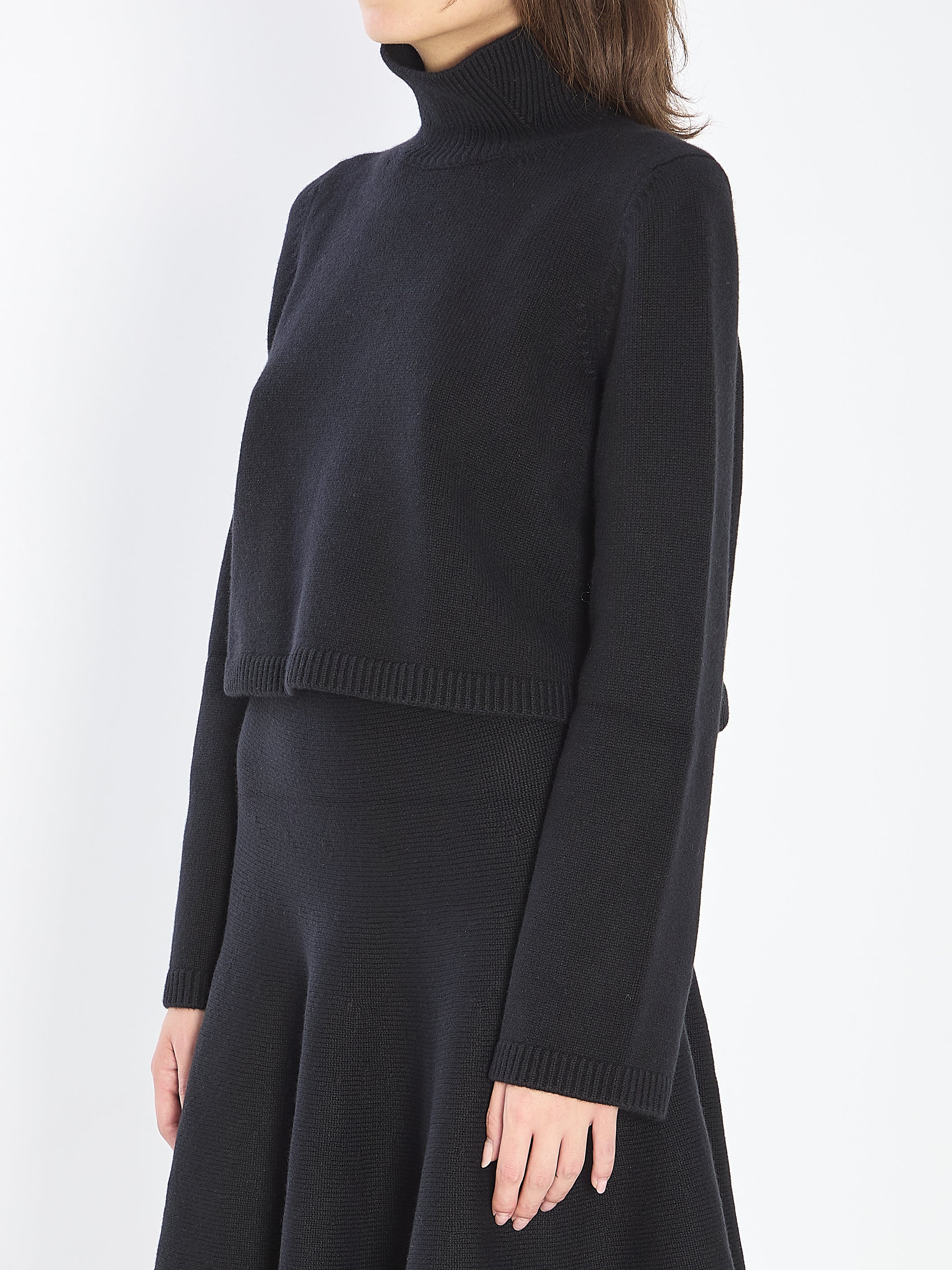 ALAIA Cropped Cashmere Knit Pullover - Size 38