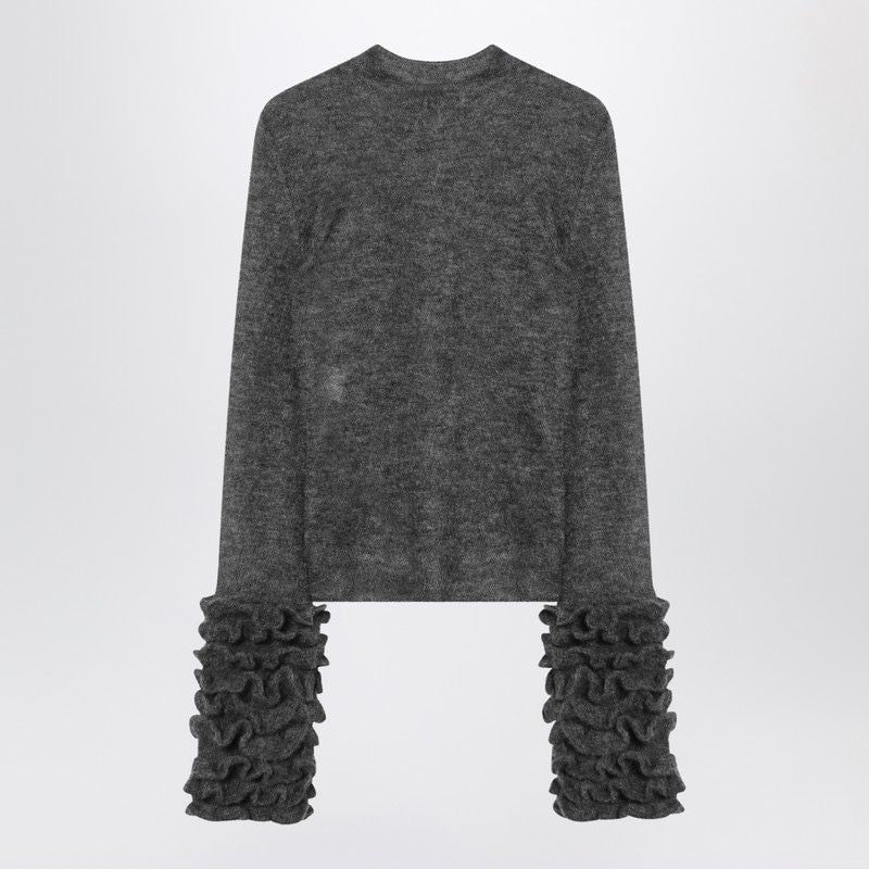 ALAIA Mohair Blend Sweater with Ruffles