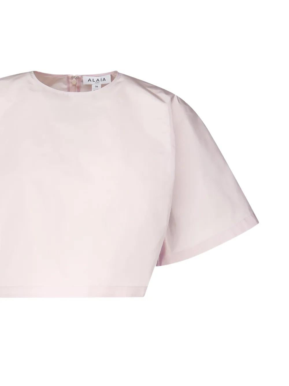 ALAIA Cropped Silk T-Shirt