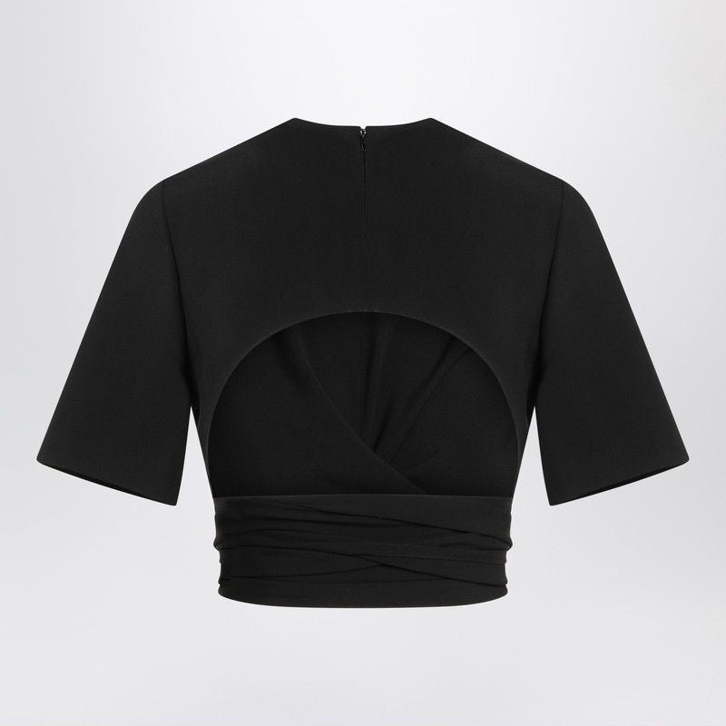 ALAIA Crossed Back Crew Neck Top T-Shirt