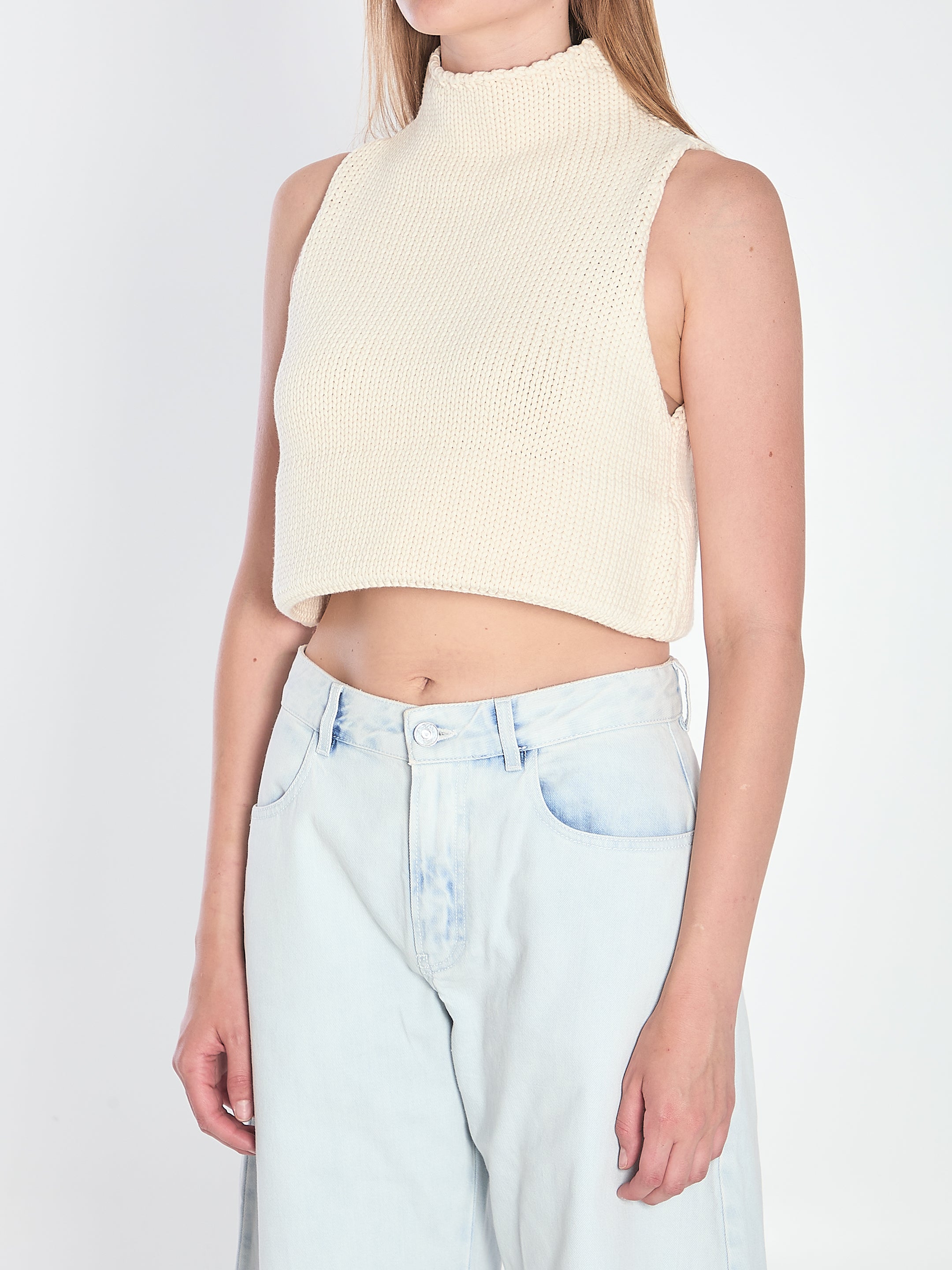 ALAIA Sleeveless Chunky Pullover Top - Size 36