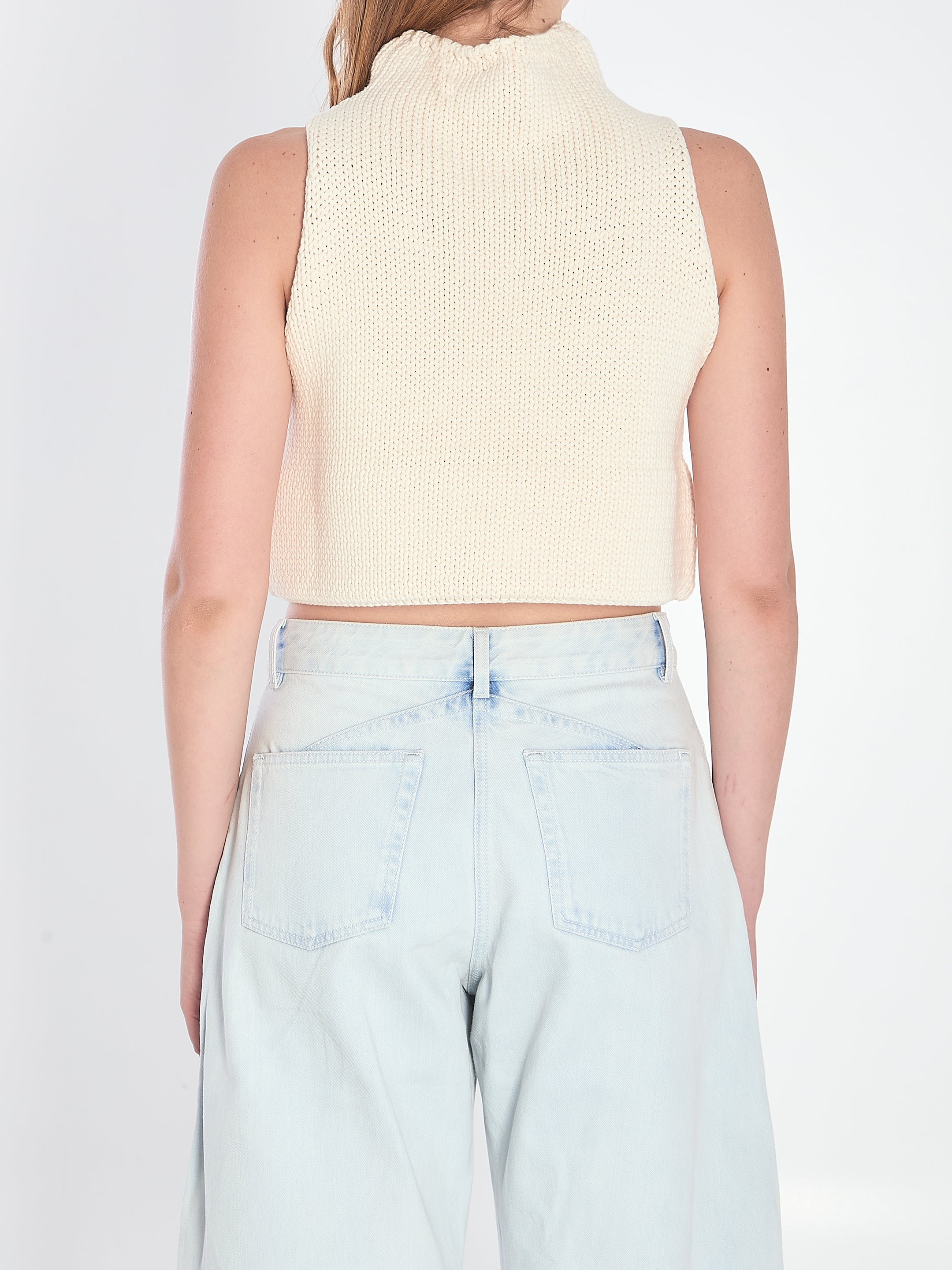 ALAIA Sleeveless Chunky Pullover Top - Size 36