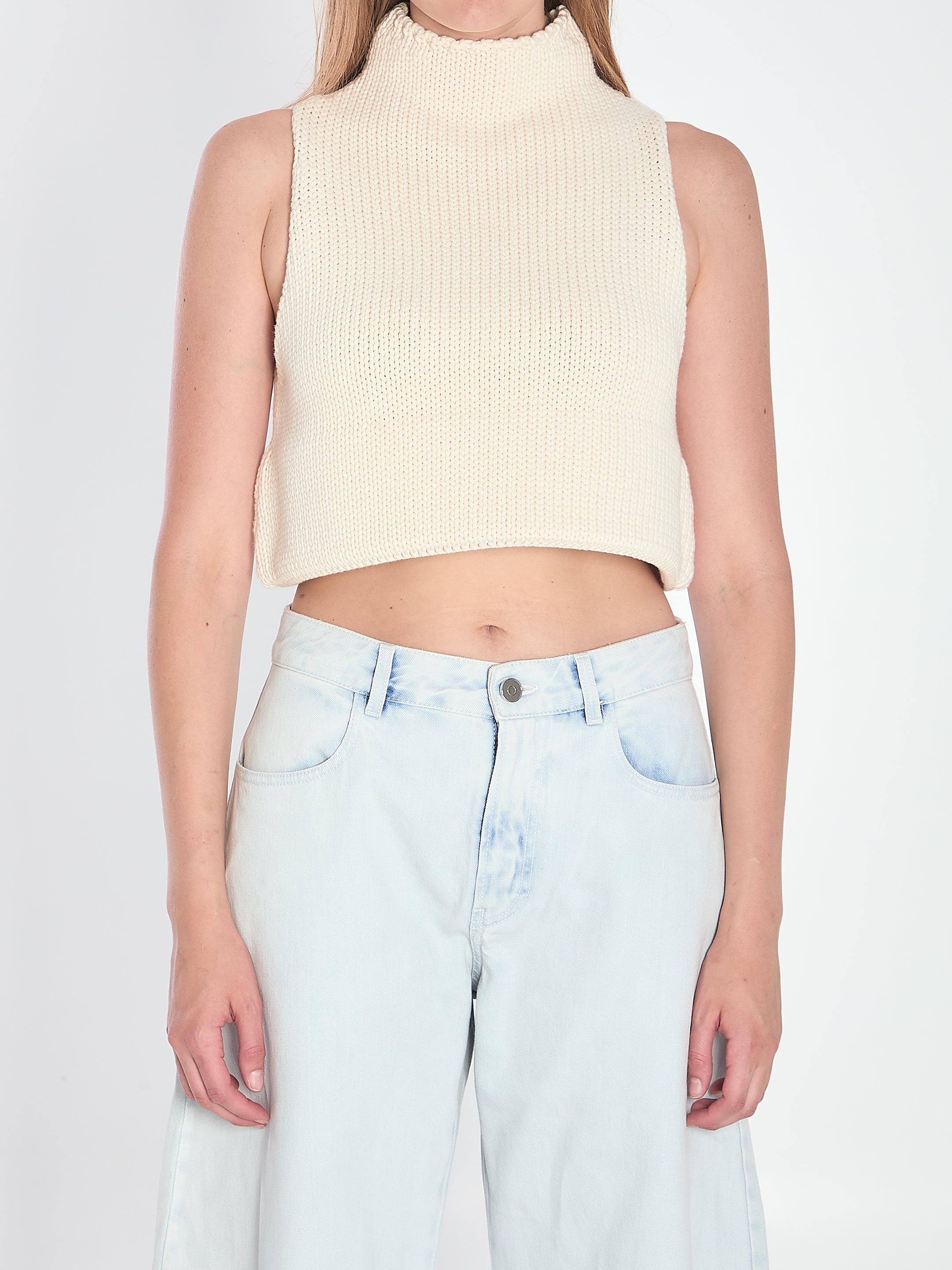 ALAIA Sleeveless Chunky Pullover Top - Size 36