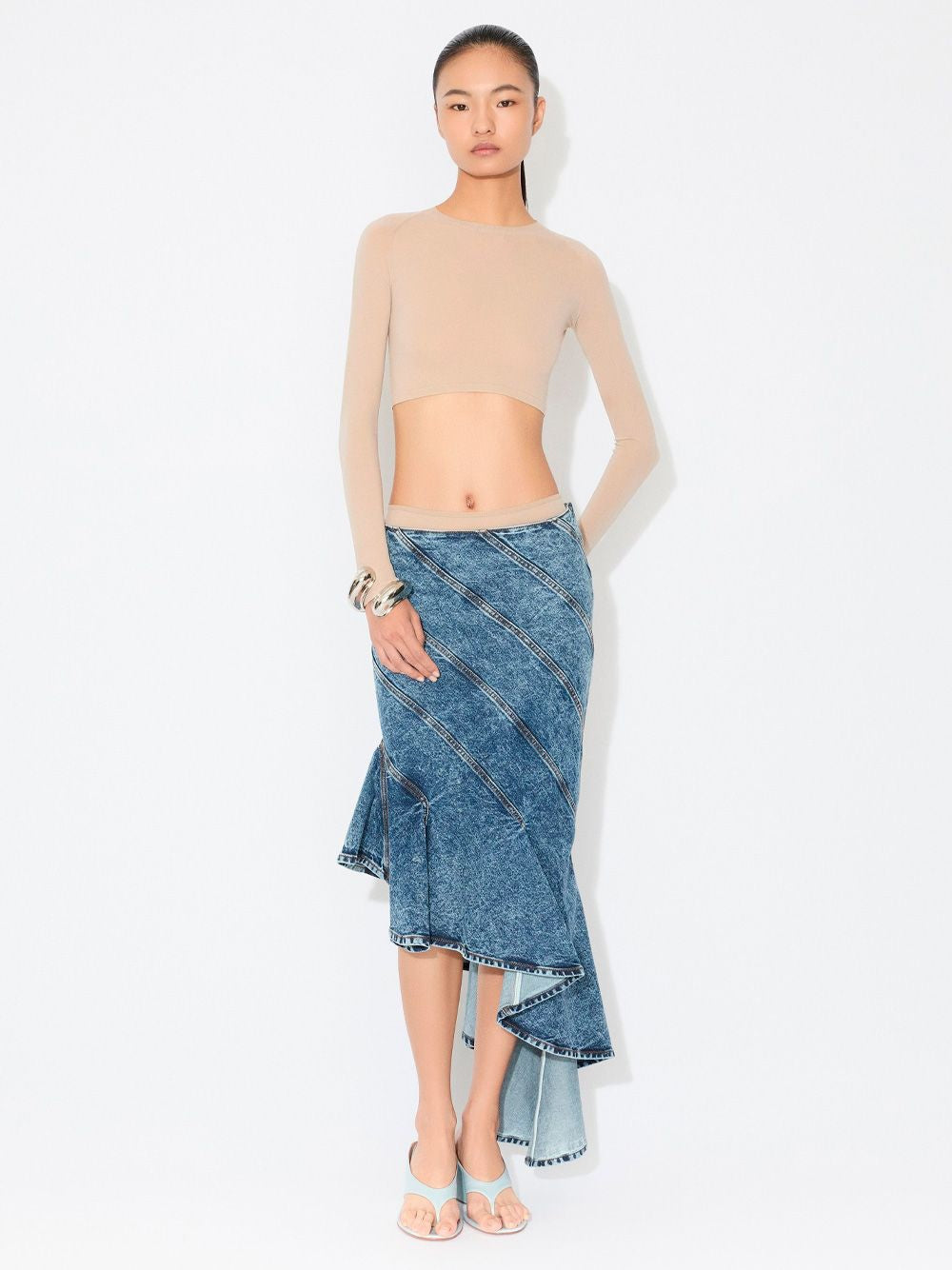 ALAIA Spiral Denim Skirt