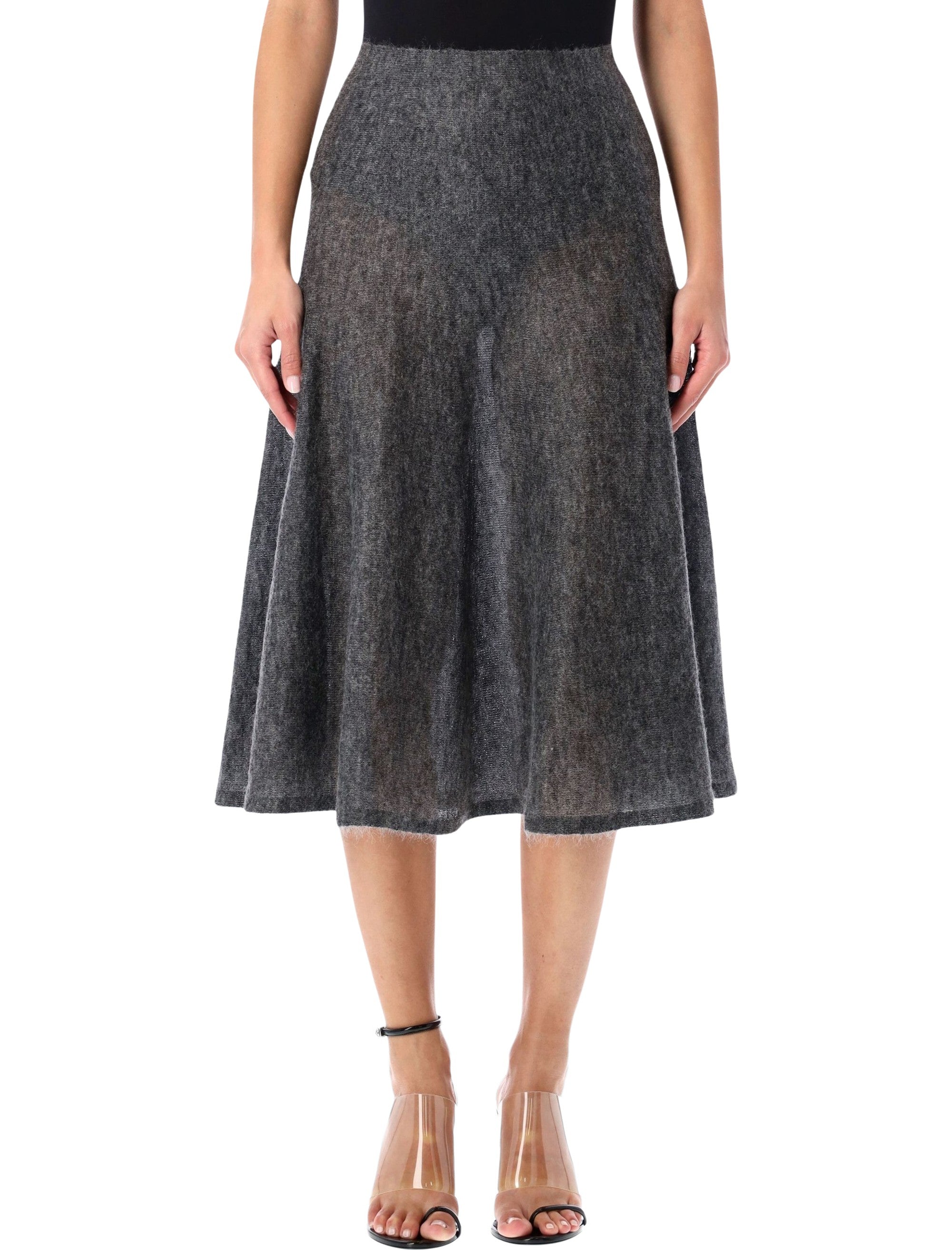 ALAIA Mohair Knit Circular Midi Skirt - Size 36