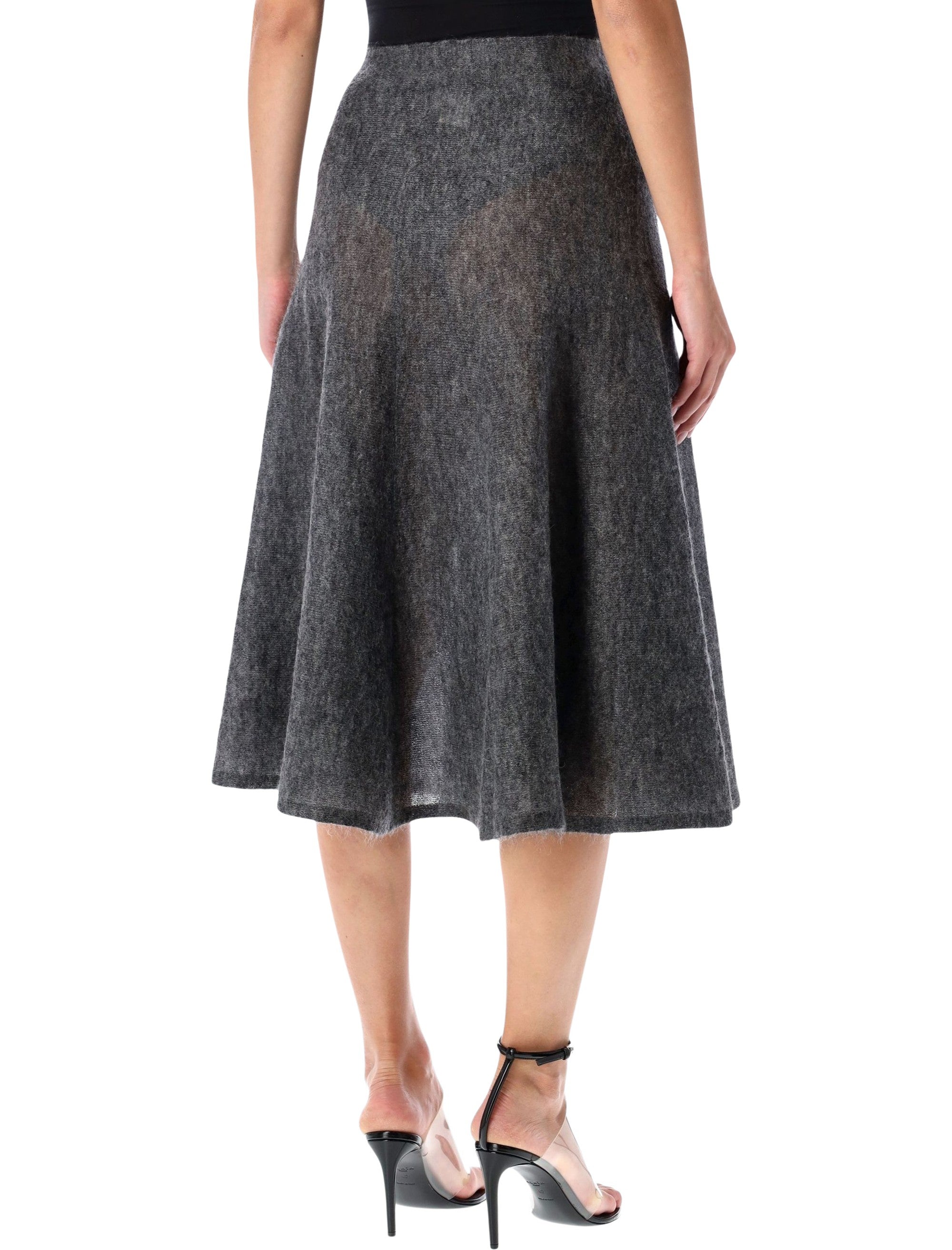 ALAIA Mohair Knit Circular Midi Skirt - Size 36