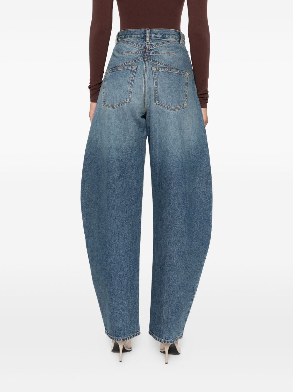 ALAIA High-Rise Curved Cut Jeans - Size 36