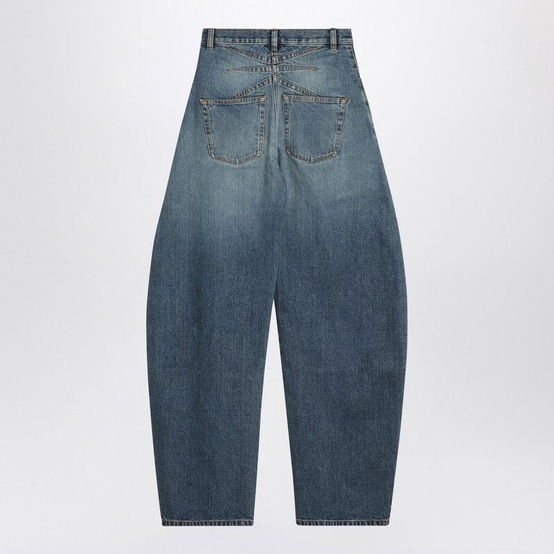 ALAIA Rounded High-Waisted Jeans with Faded Effect