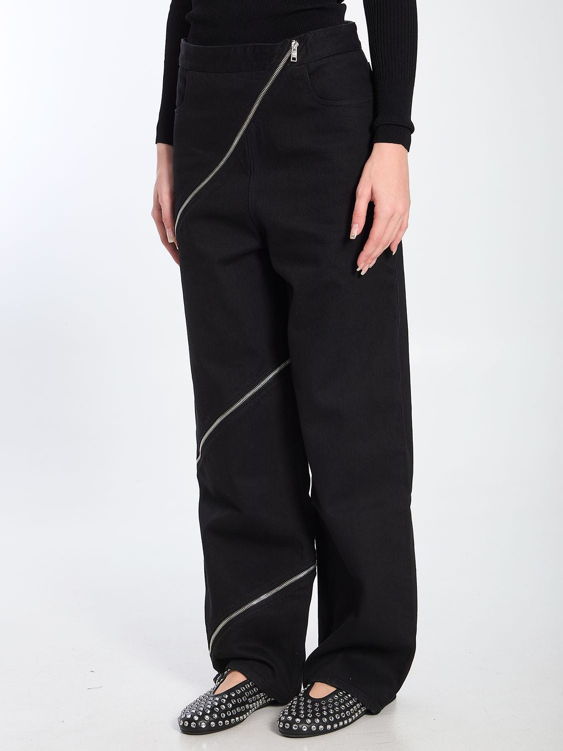 ALAIA Spiral-Zipper Jeans (Size 36)