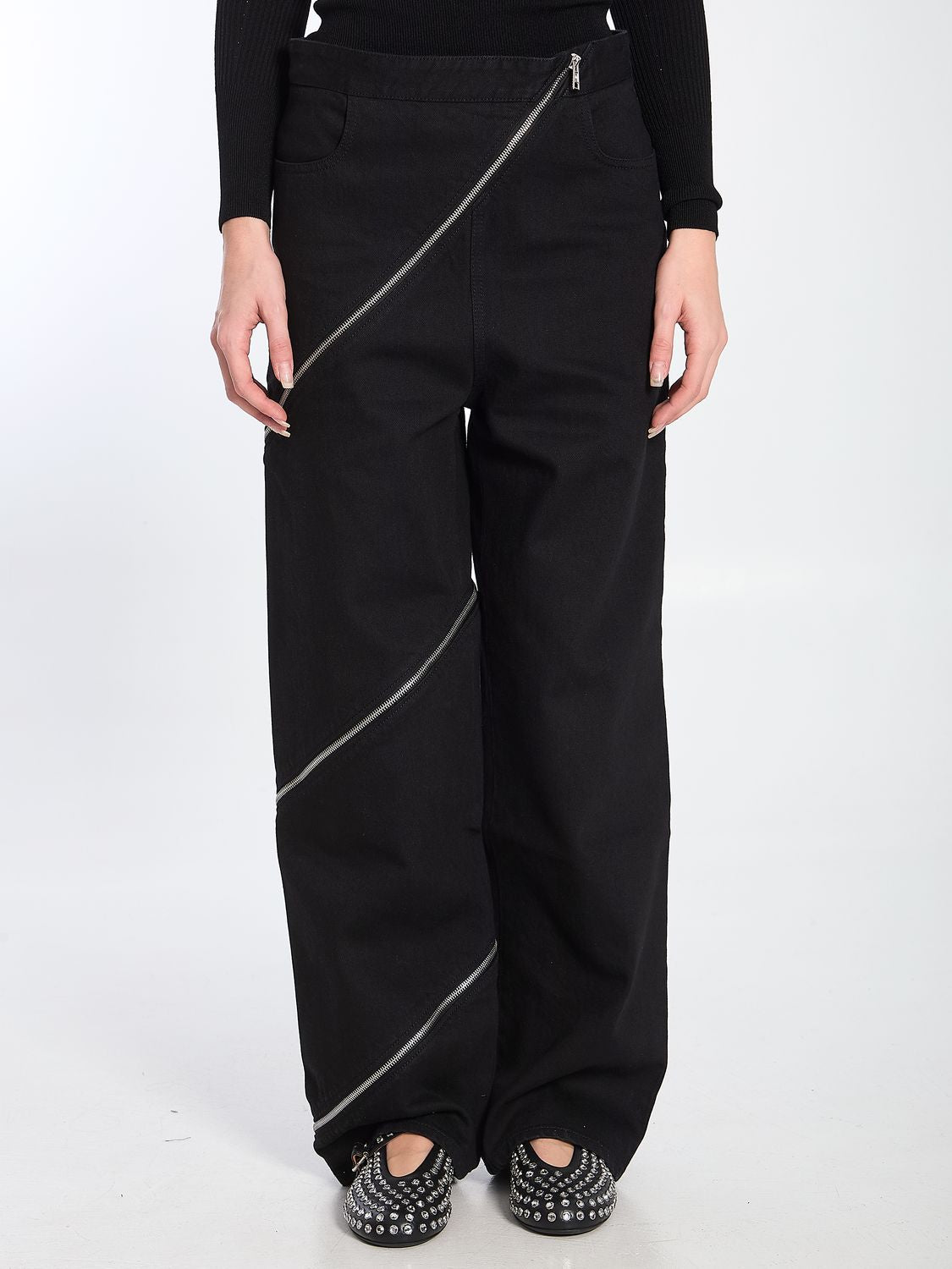 ALAIA Spiral-Zipper Jeans (Size 36)