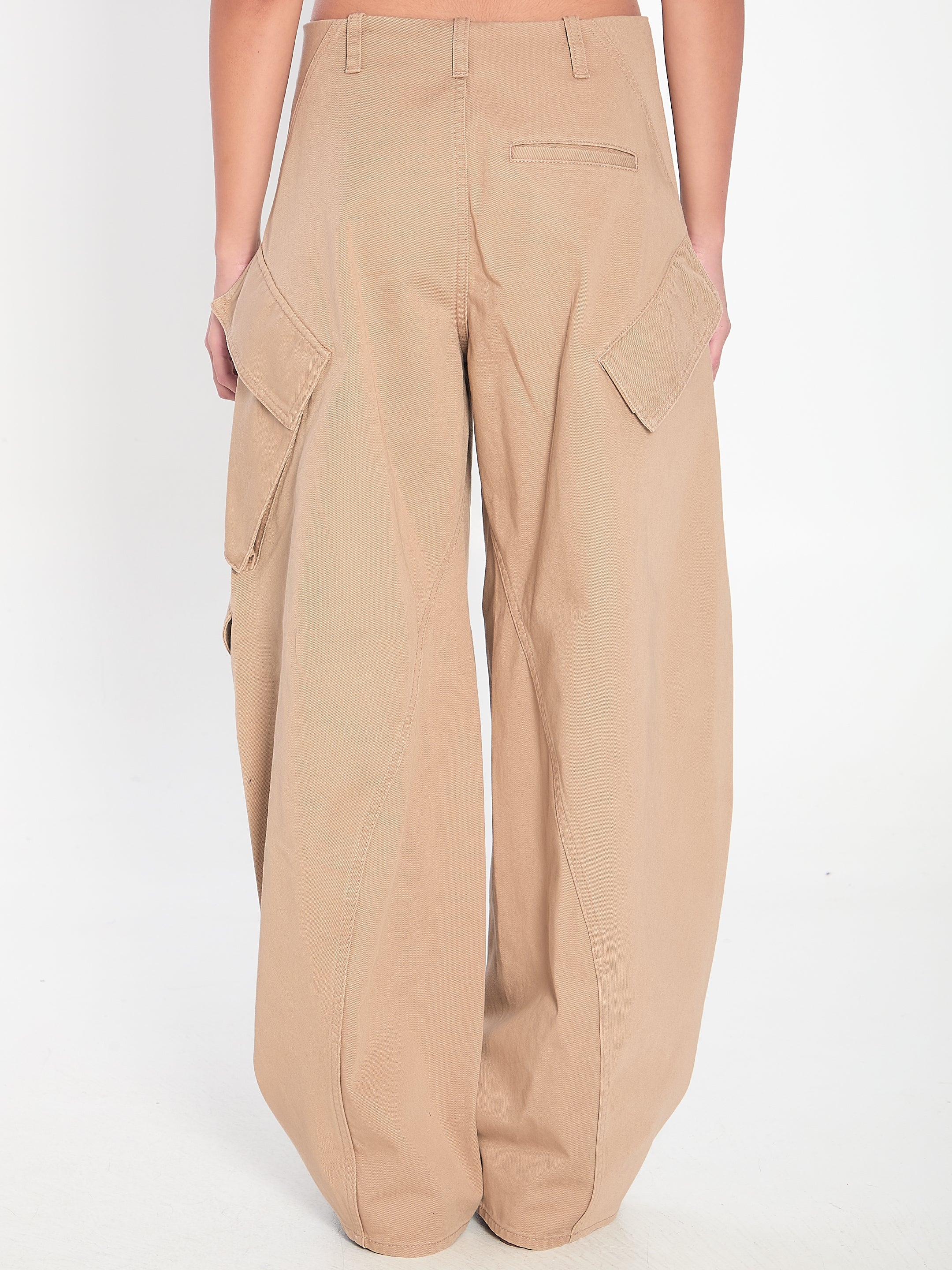 ALAIA Rounded Cargo Trousers - Mid Rise, Ankle Length, Size 36