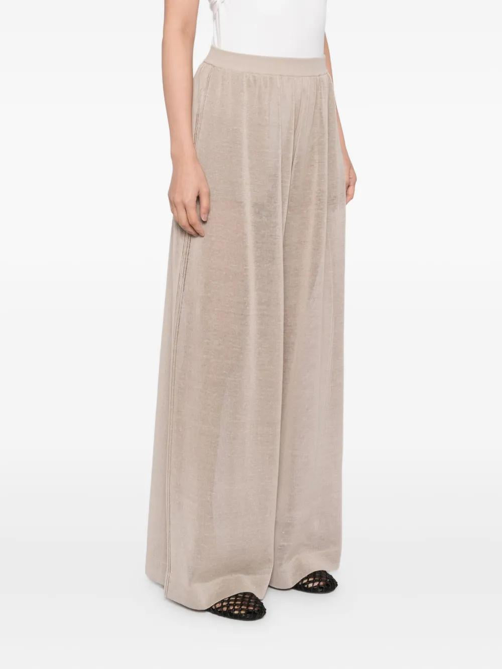 ALAIA Wide Leg Knit Trousers for Women