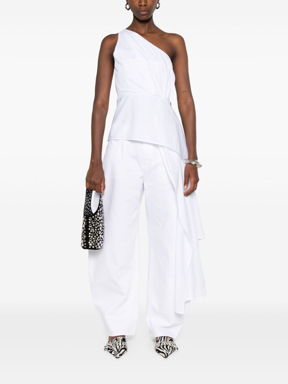 ALAIA Wide Leg Cotton Pants for Women - FW25 Collection