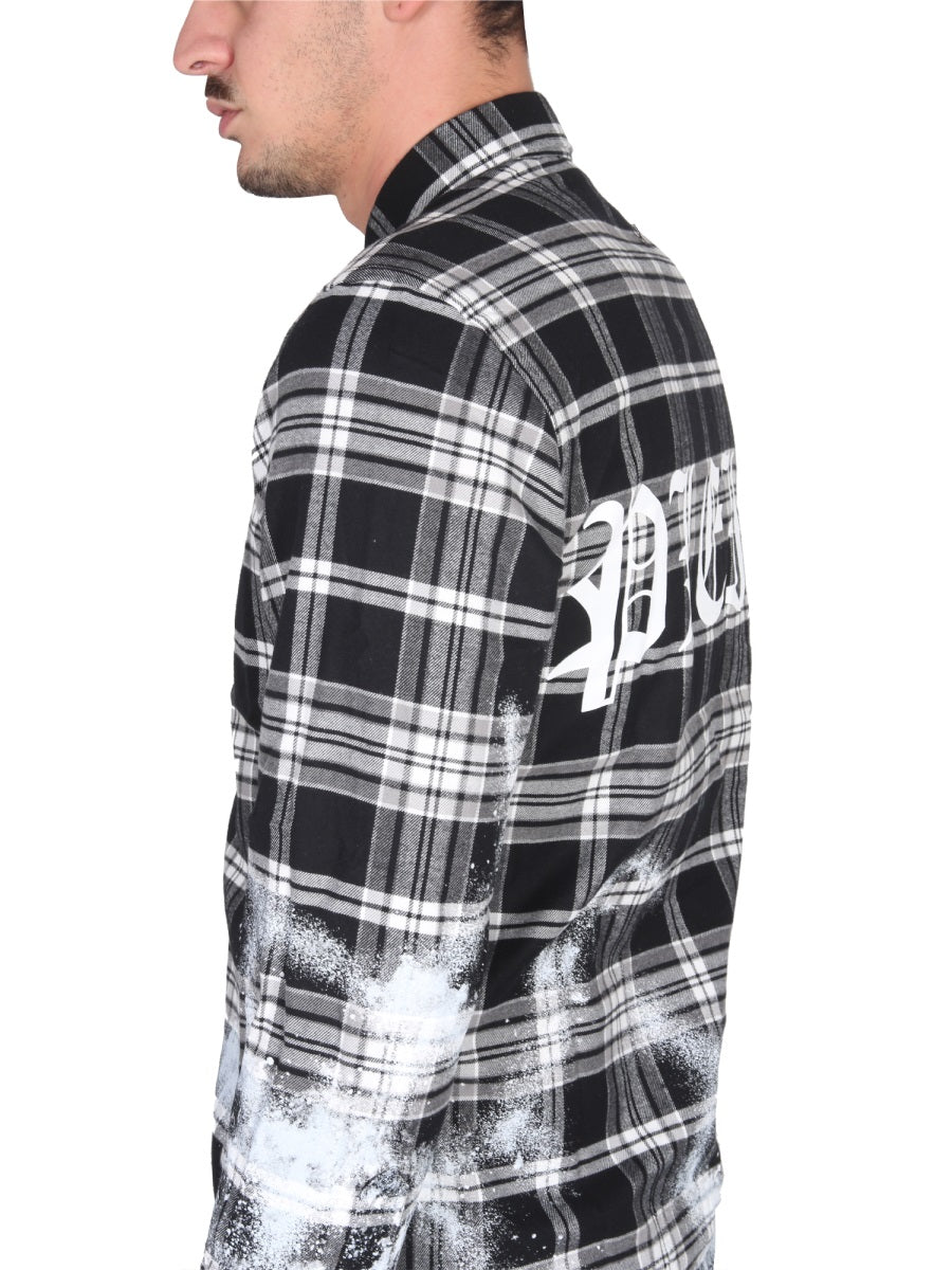 PHILIPP PLEIN Tartan Pattern Button Closure Shirt for Men