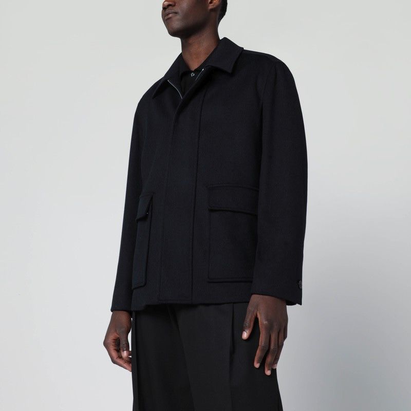 LARDINI Zip-Up Wool Jacket for Men