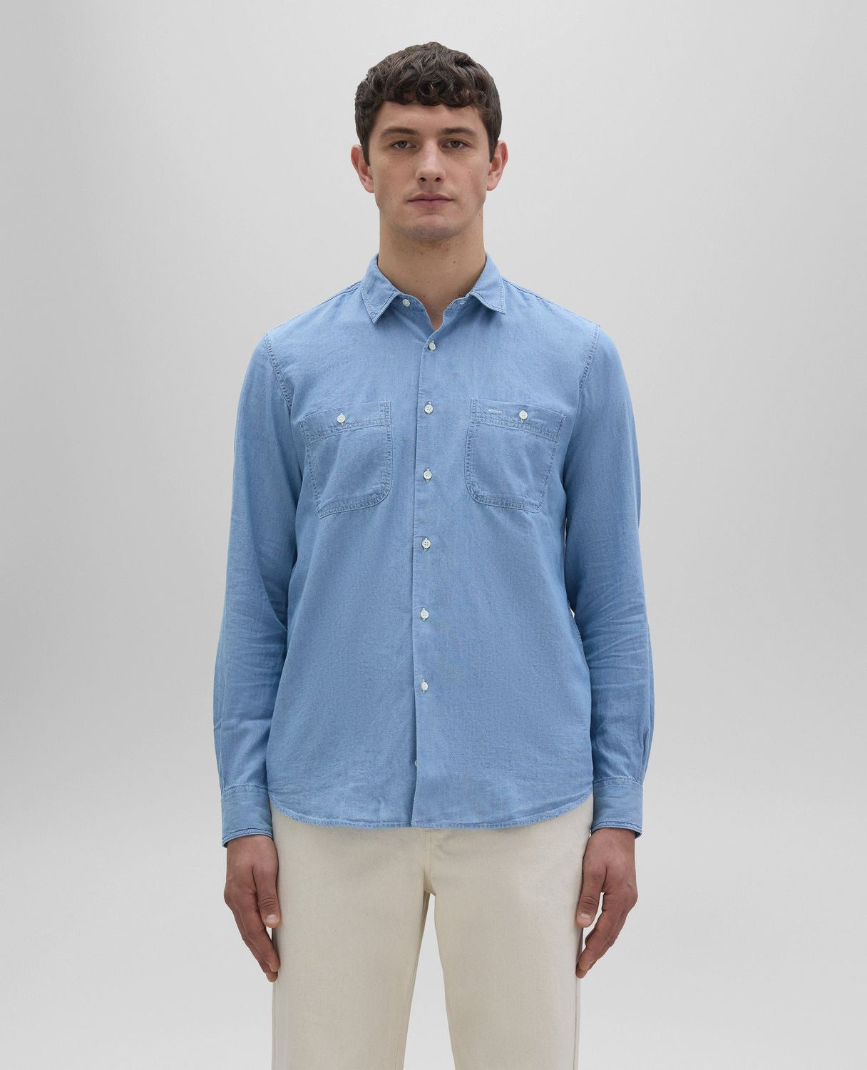 ASPESI Slim Fit Mini Denim Shirt for Men