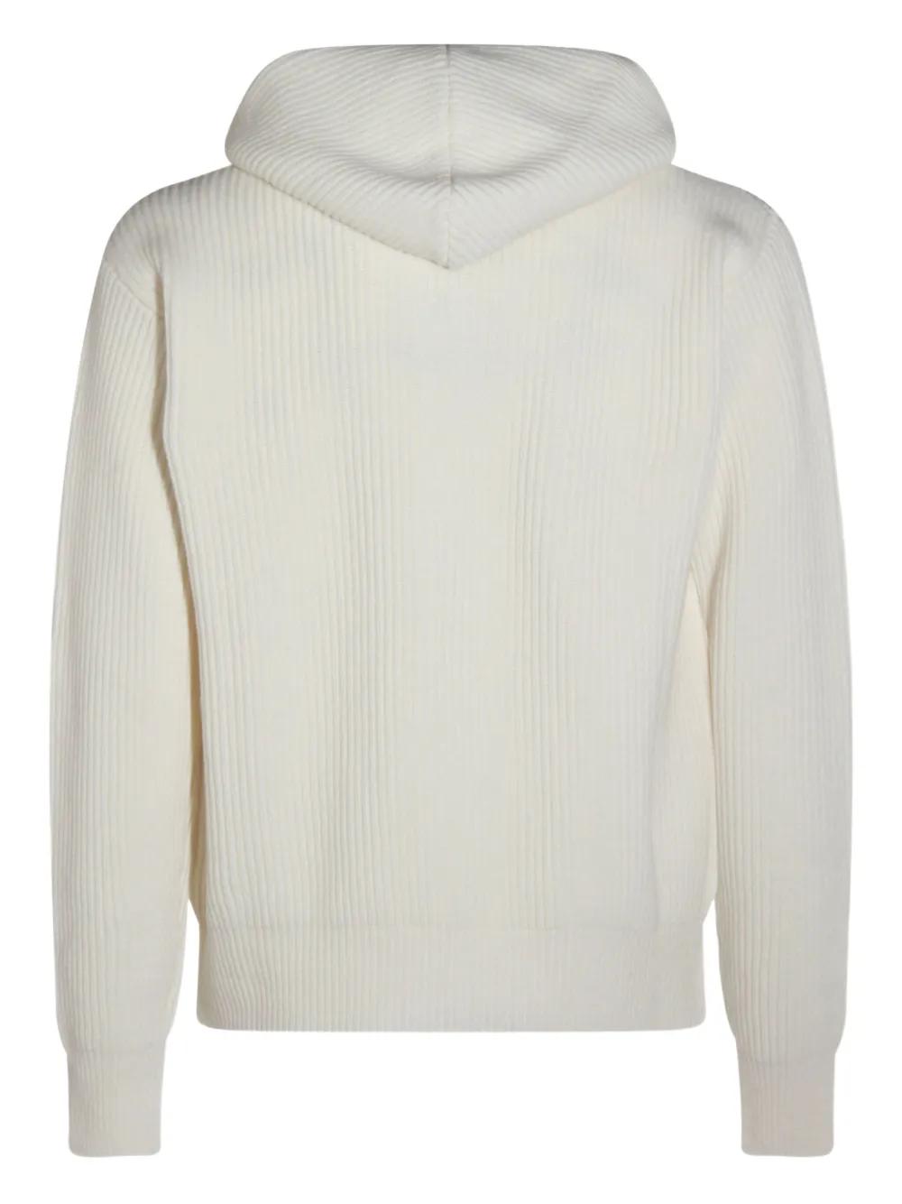 LARDINI Hooded Cardigan in Virgin Wool and Cashmere