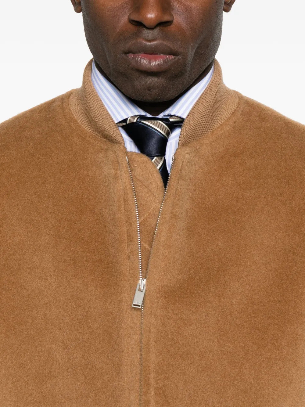 LARDINI Men's Wool Jacket with Ribbed Details