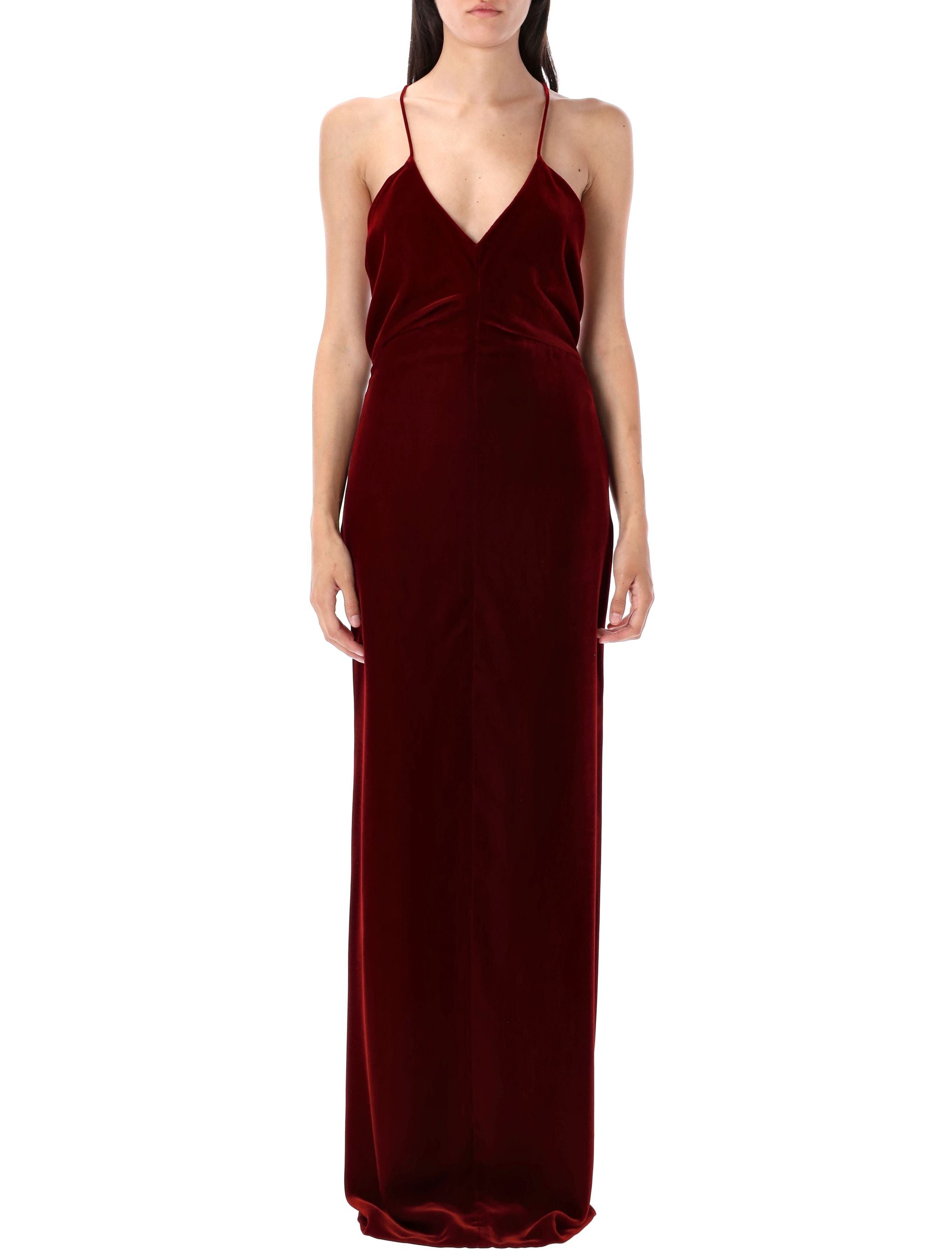TOM FORD Floor-Length Velvet Evening Dress with Cut-Out Details Size 38