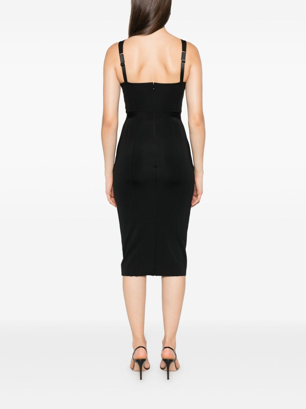 ELISABETTA FRANCHI Crepe Dress with Front Logo Detail