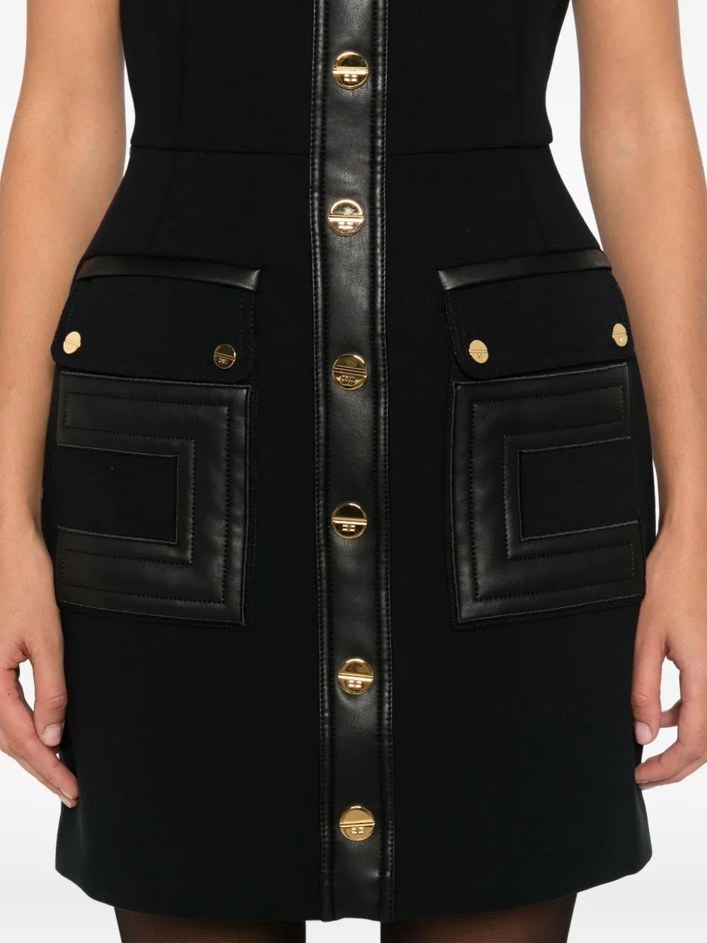 ELISABETTA FRANCHI Double Crepe Dress with Logo Details