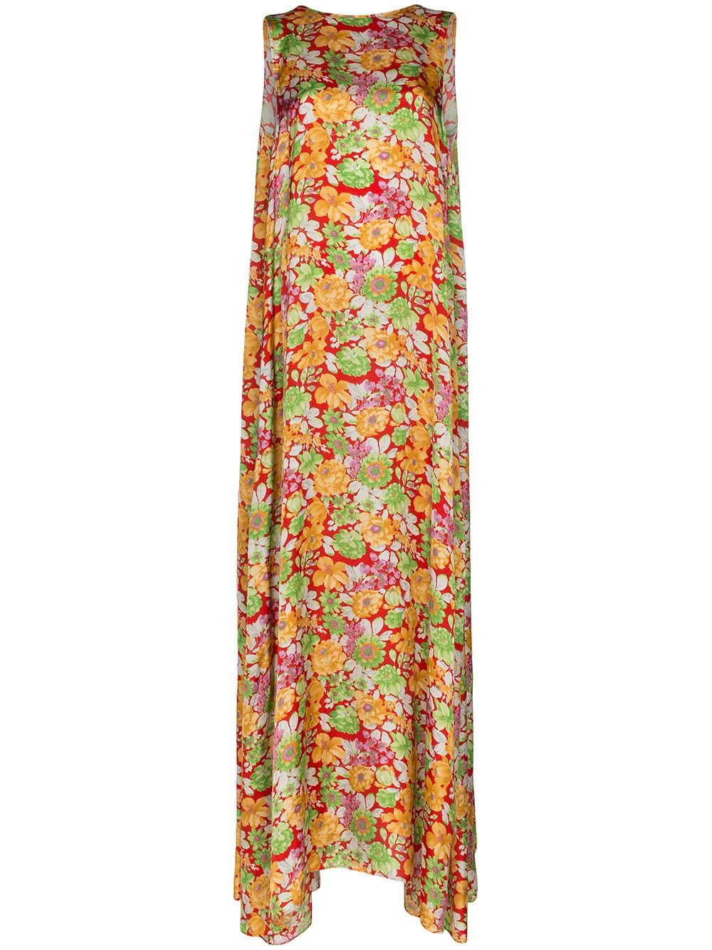 PLAN C Sleeveless Floral Maxi Dress - Size 40IT