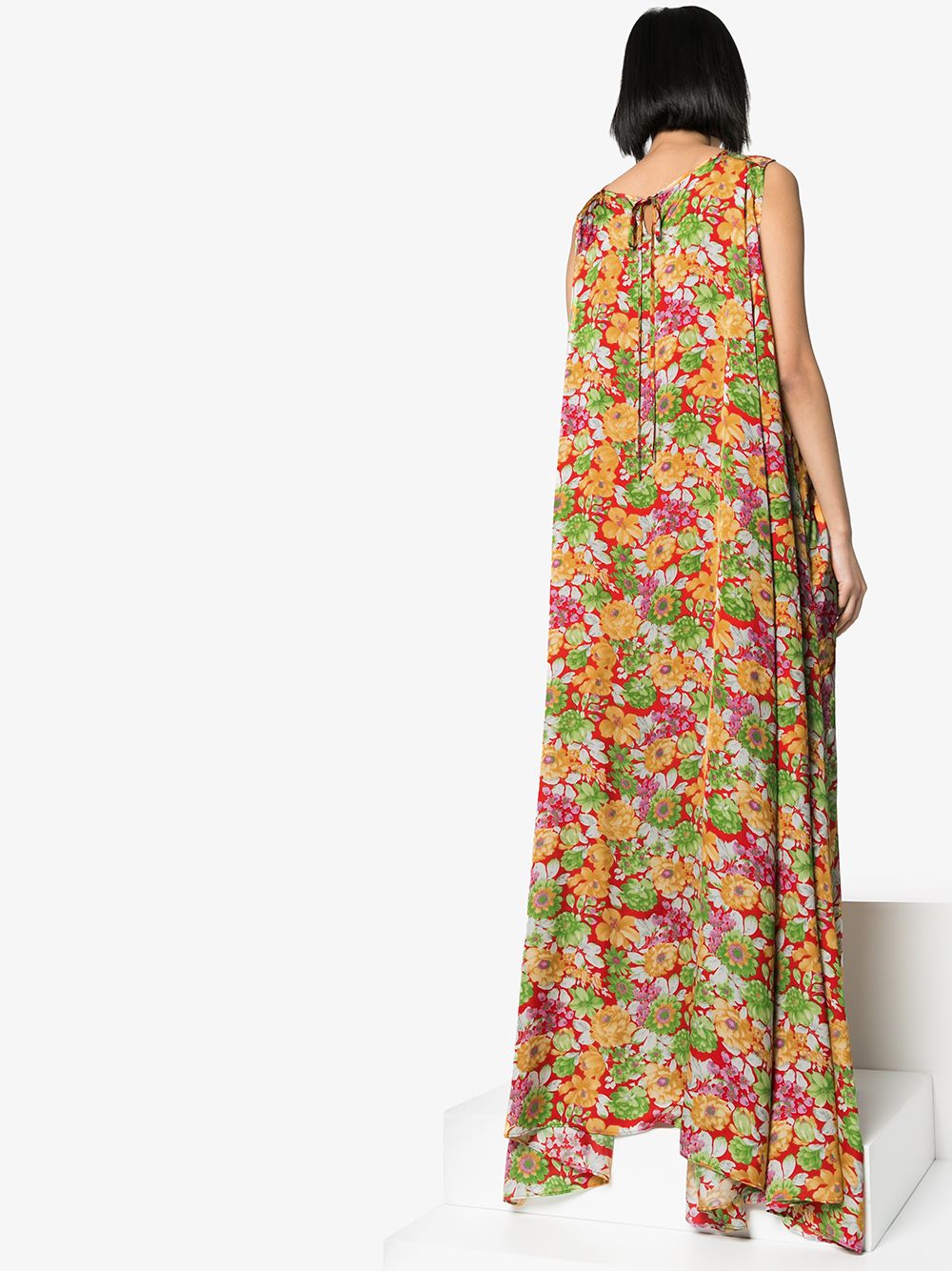PLAN C Sleeveless Floral Maxi Dress - Size 40IT