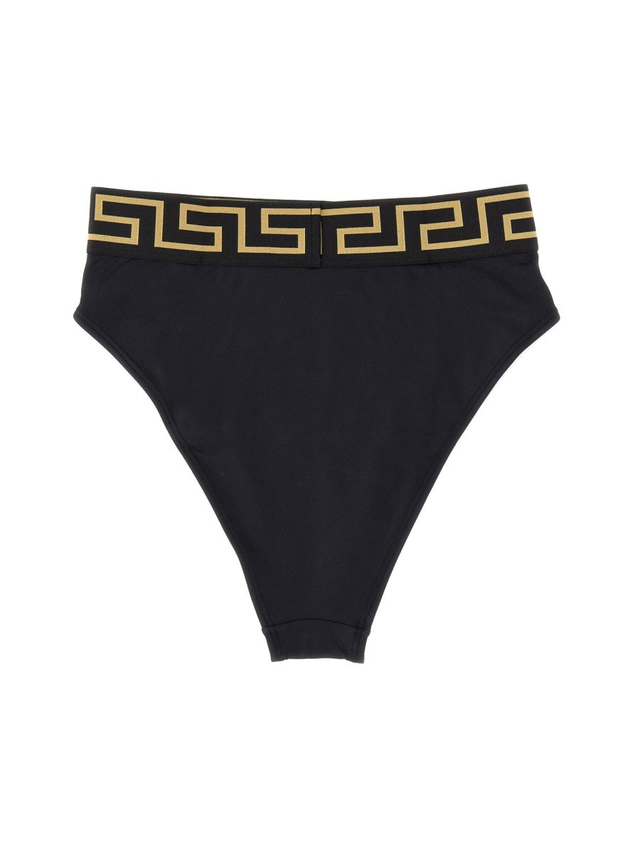 VERSACE High Waist Bikini Bottom with Medusa Head Motif