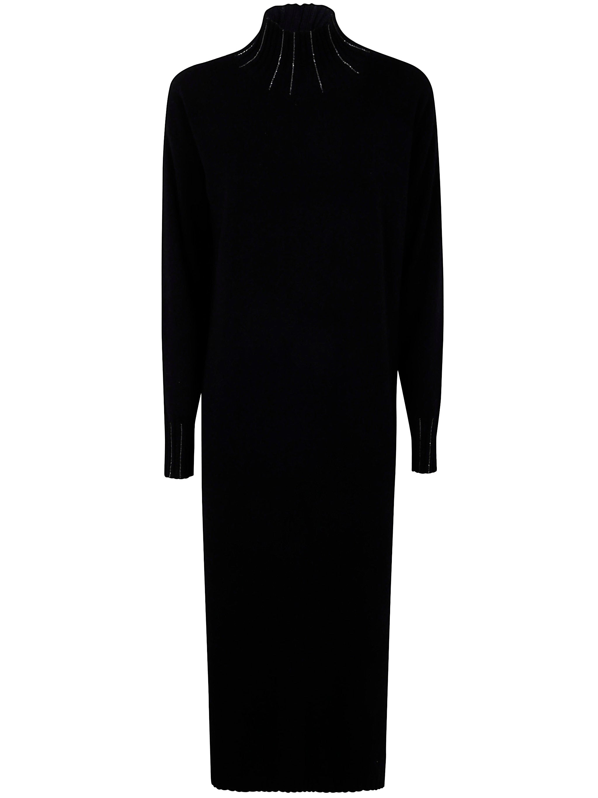 FABIANA FILIPPI Turtle Neck Knit Dress with Long Sleeves