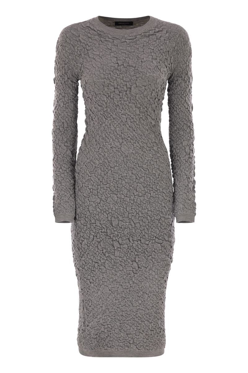 FABIANA FILIPPI Slim Dress with Embossed Finish - Knee Length