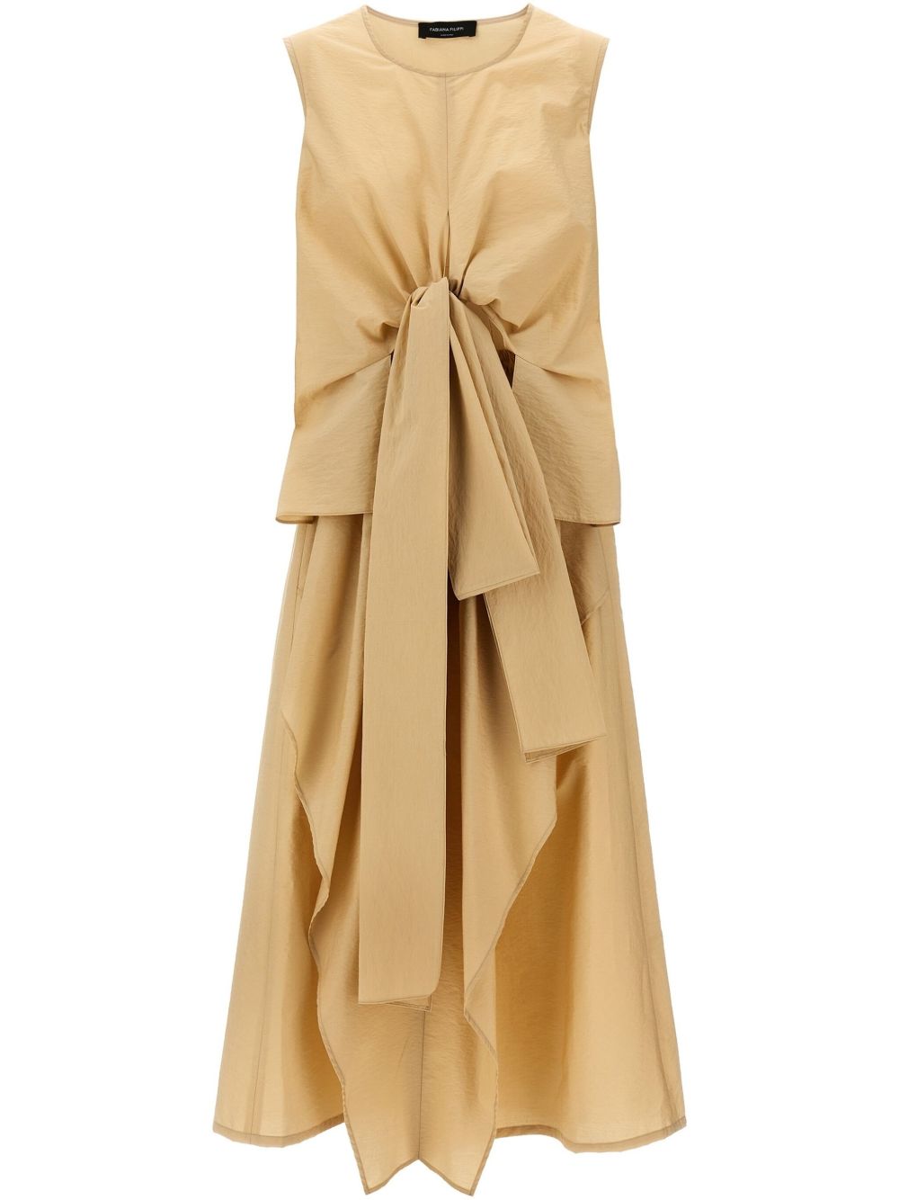 FABIANA FILIPPI Sleeveless Midi Dress with Knot and Cut-Out Details