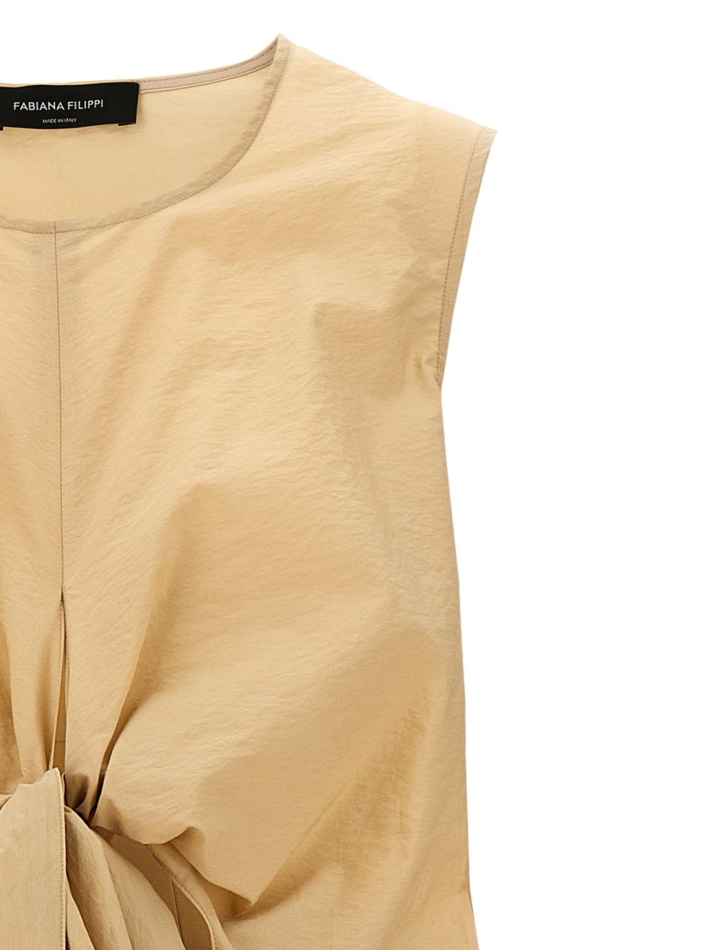 FABIANA FILIPPI Sleeveless Midi Dress with Knot and Cut-Out Details