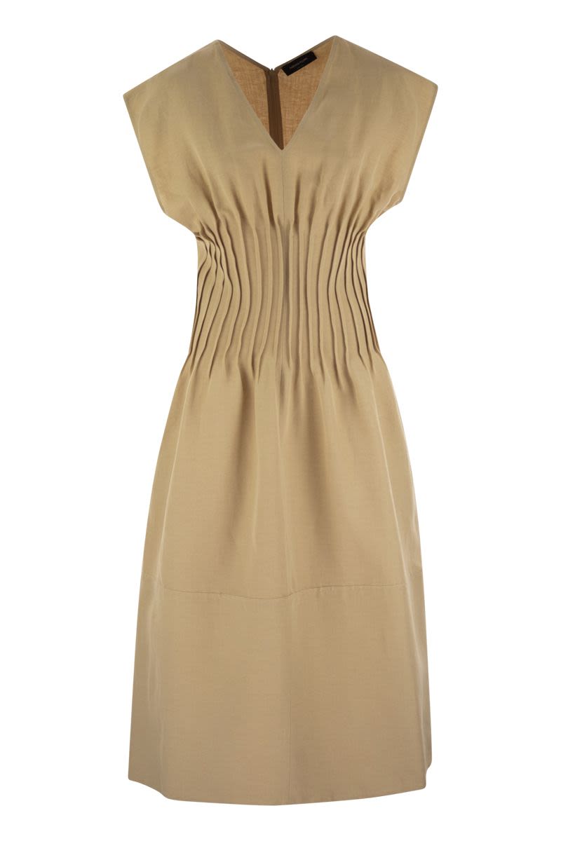 FABIANA FILIPPI Viscose and Linen Corset Waist Mini Dress