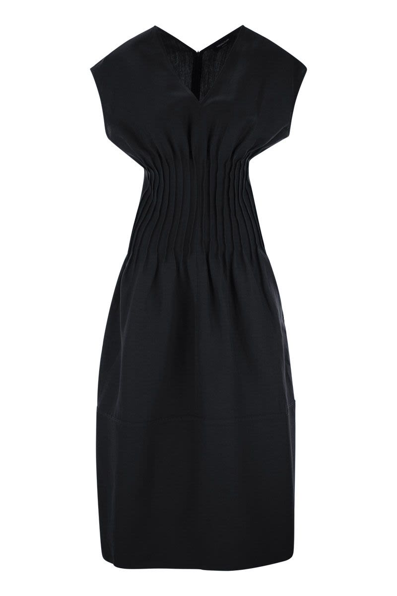 FABIANA FILIPPI Viscose and Linen Corset Waist Mini Dress