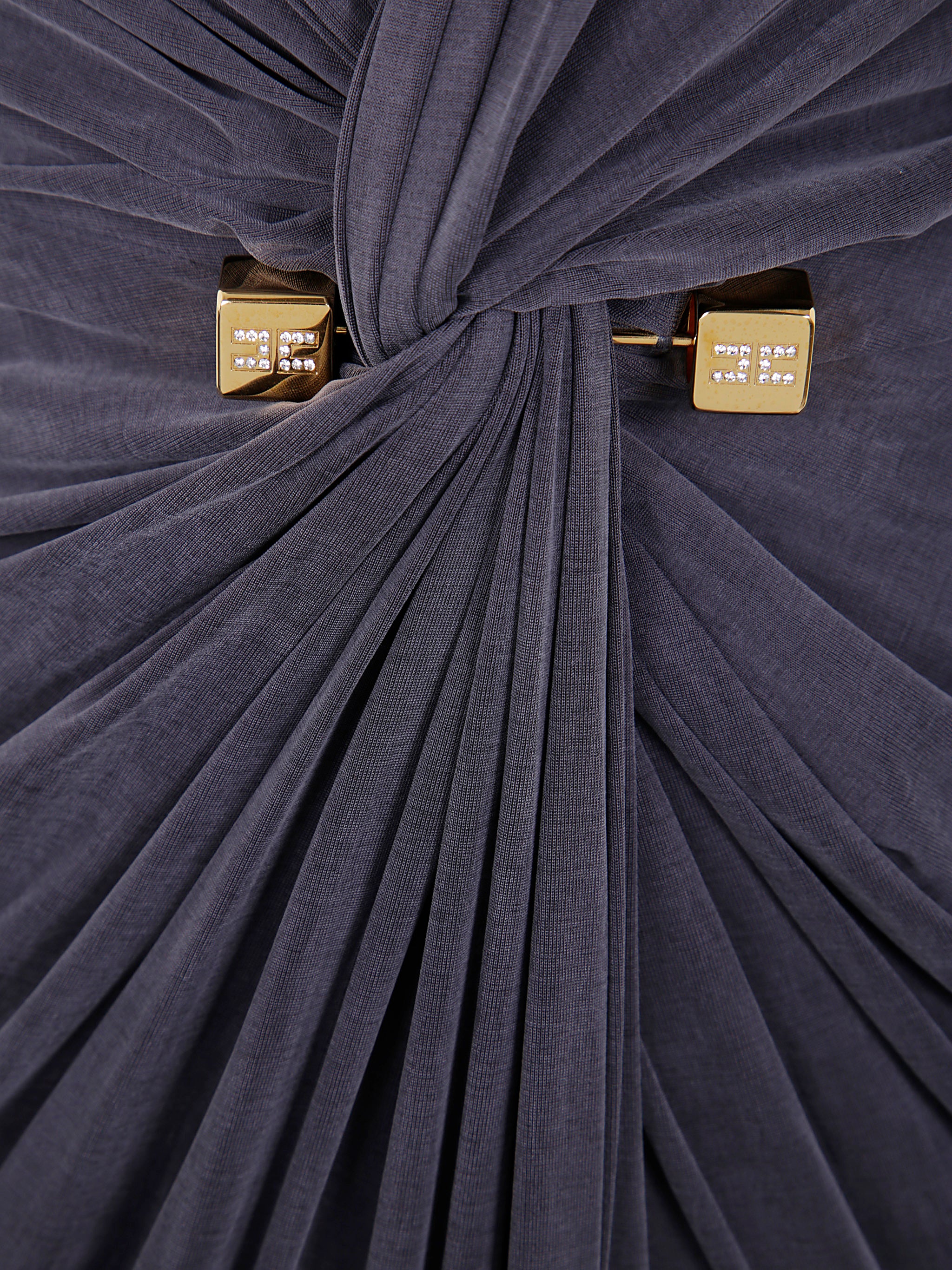 ELISABETTA FRANCHI Draped Knot Detailing Mini Dress