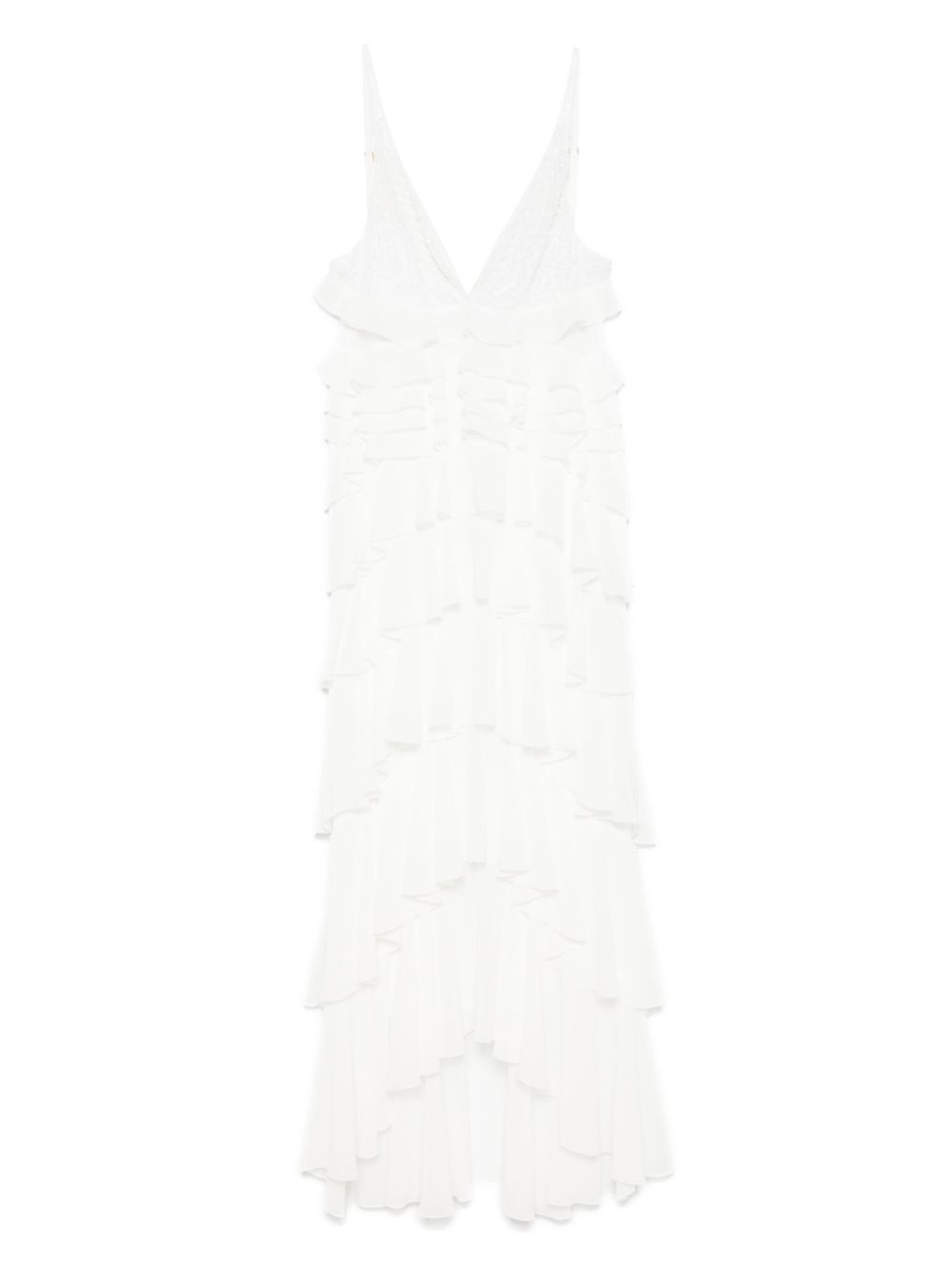 ELISABETTA FRANCHI Frilled Long Dress